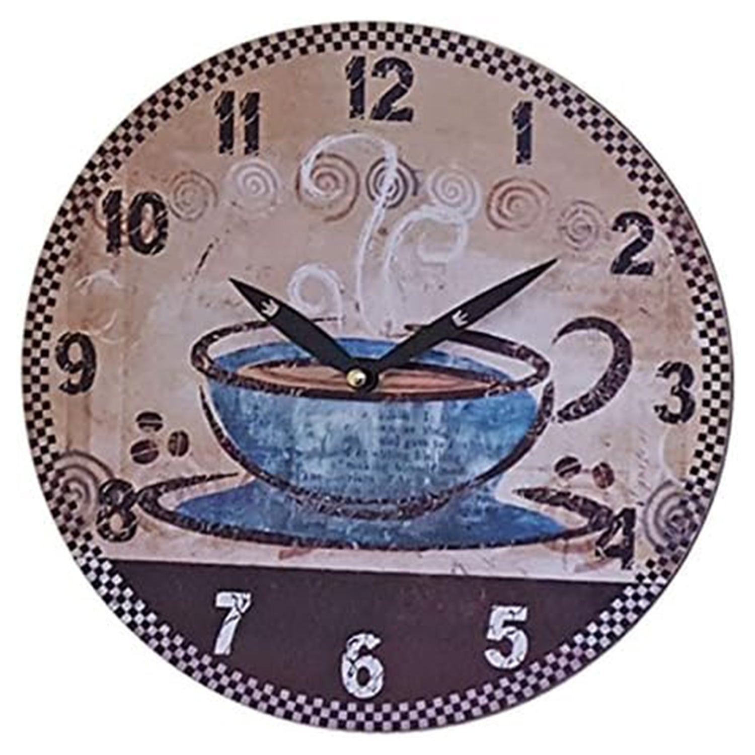 Mediterrane Wanduhr 29x29 cm - Küchenuhr, 10 Designs, Stilvolle Dekoration für Zuhause & Büro