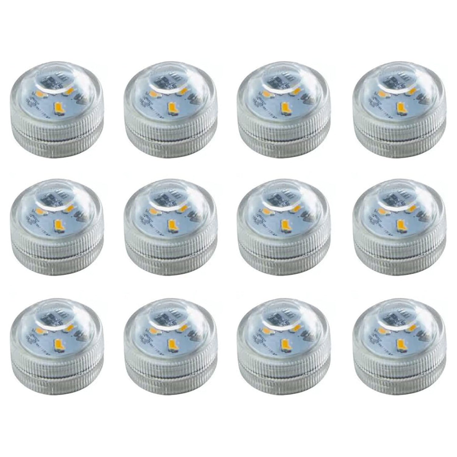 Wasserdichte LED Teelichter 12er Set mit je 3 SMD-LEDs Teelichter wasserdicht Unterwasser Licht LED-Kerze Partydeko
