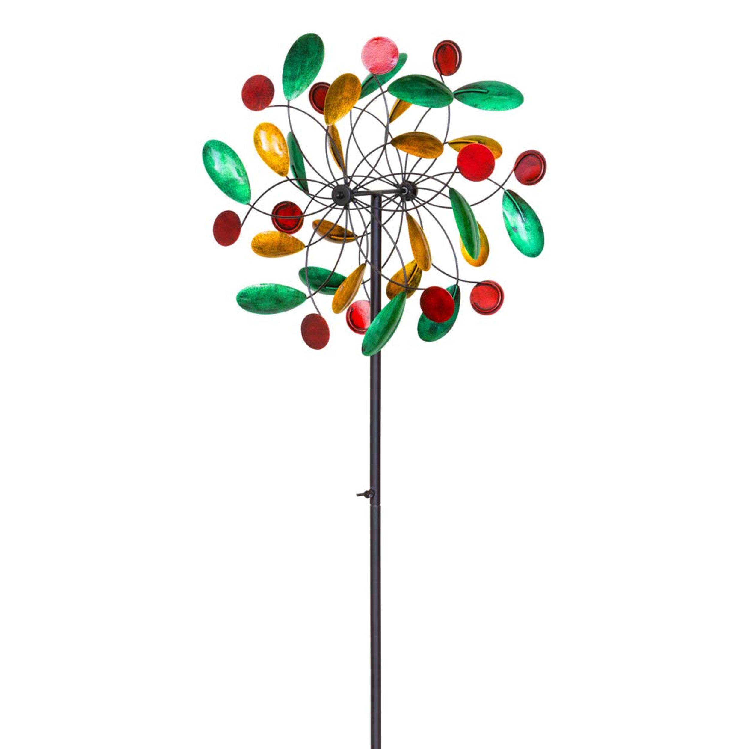 Kinetic Art Paddle Wheel Duett Metall Windrad Windspiel Metall Garten Windrad stehend