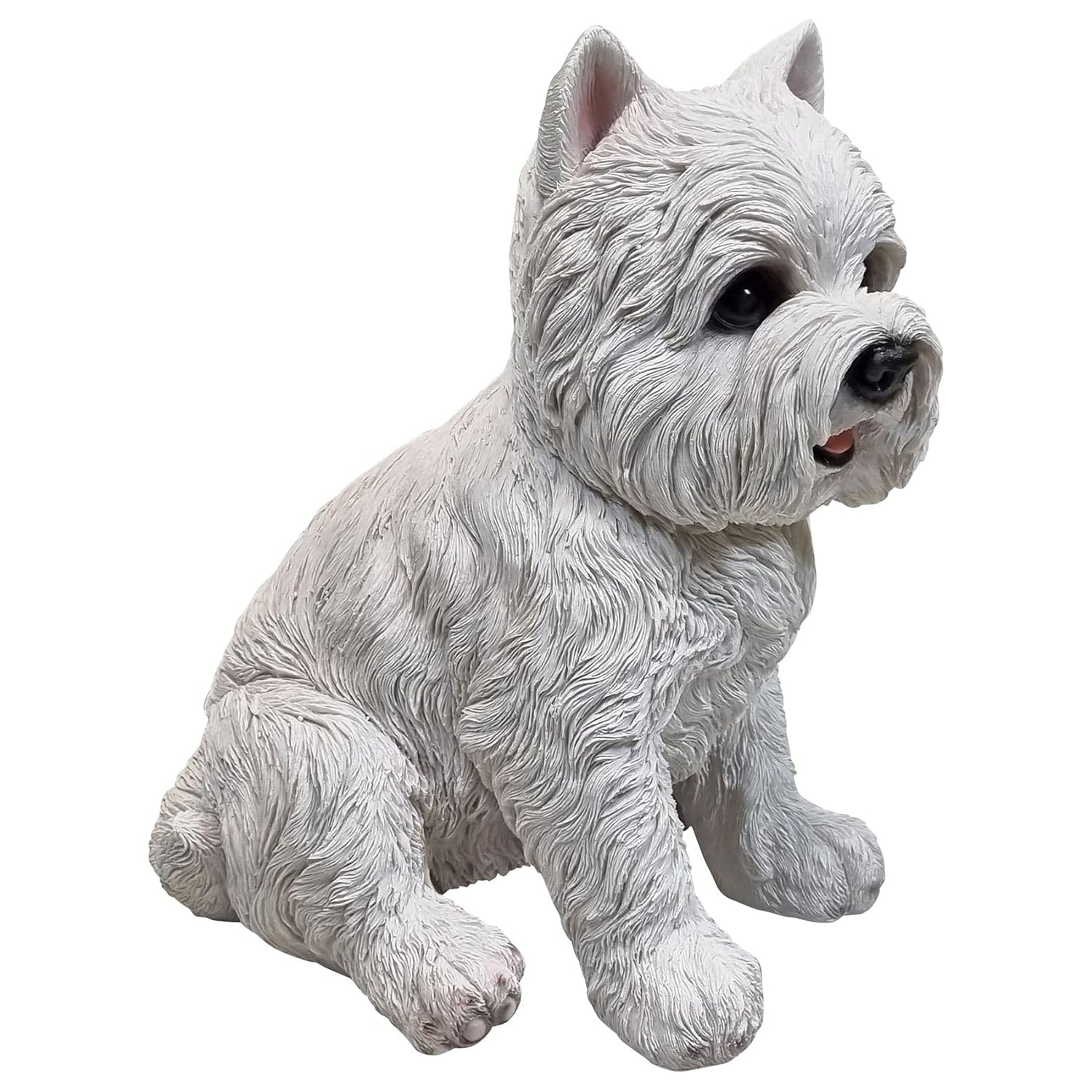 Dekofigur West Highland Terrier weiß sitzend Gartenfigur Tierfigur