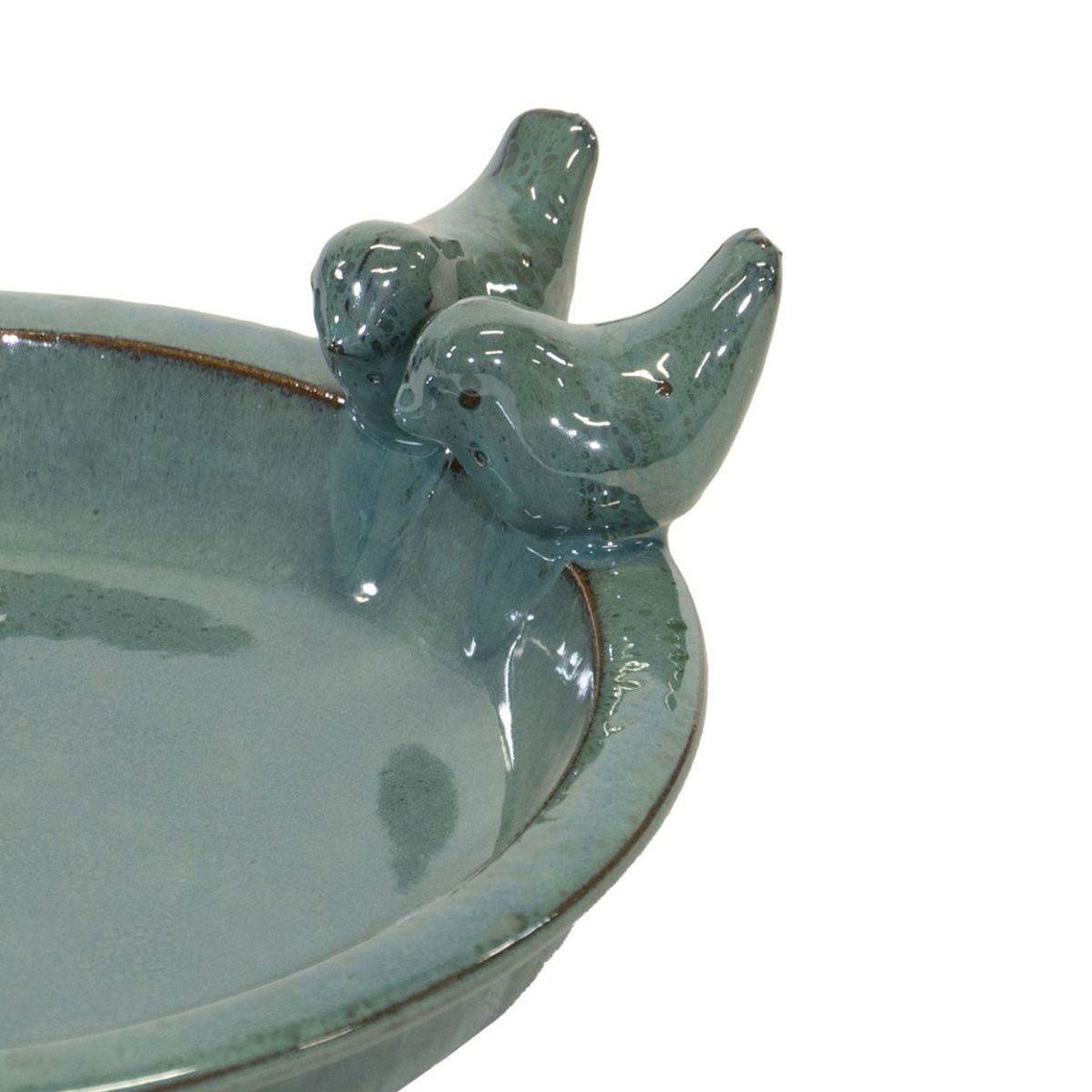 Keramik Vogeltränke Oasis – wetterfeste Wasserschale mit Deko-Vögeln, Ø 30 cm, verschiedene Farben – frostfest & pflegeleicht