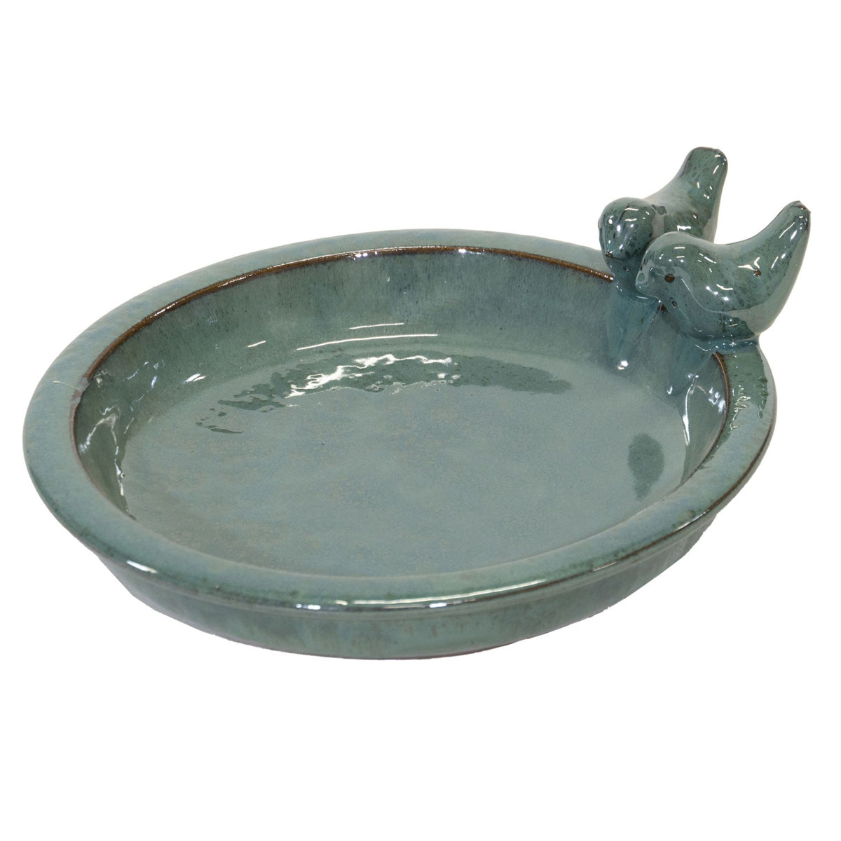 Keramik Vogeltränke Oasis – wetterfeste Wasserschale mit Deko-Vögeln, Ø 30 cm, verschiedene Farben – frostfest & pflegeleicht