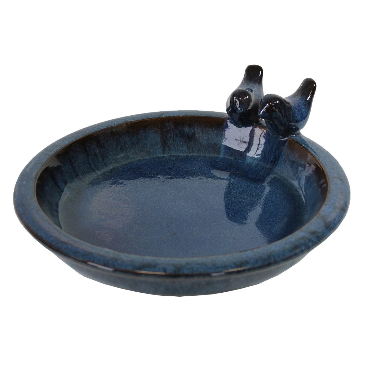 Keramik Vogeltränke Oasis – wetterfeste Wasserschale mit Deko-Vögeln, Ø 30 cm, verschiedene Farben – frostfest & pflegeleicht