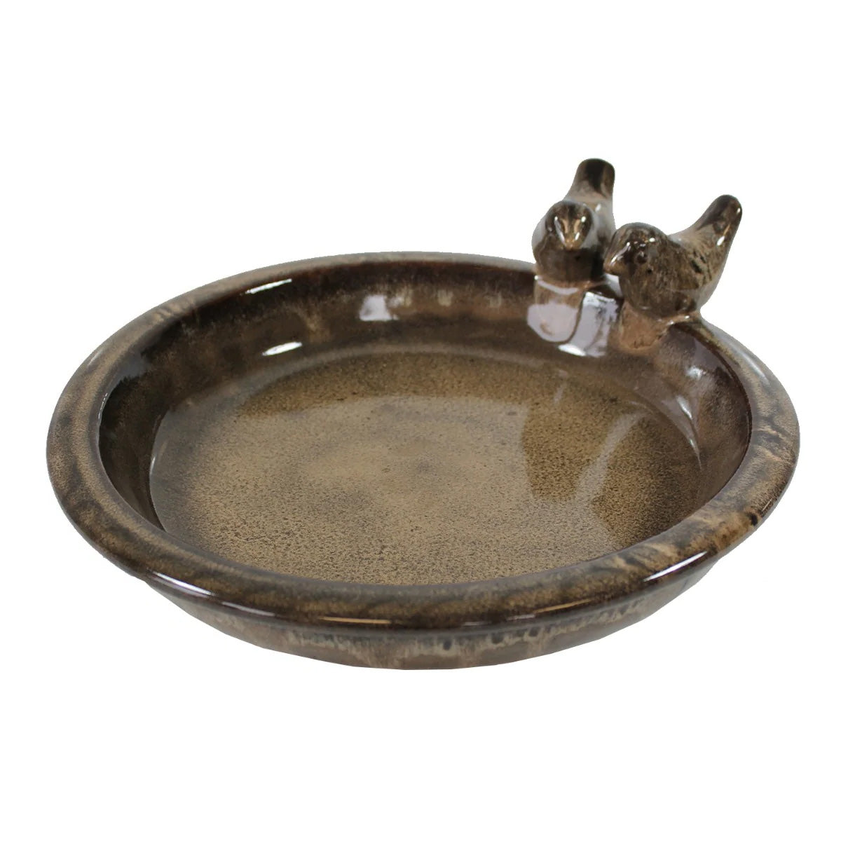 Keramik Vogeltränke Oasis – wetterfeste Wasserschale mit Deko-Vögeln, Ø 30 cm, verschiedene Farben – frostfest & pflegeleicht