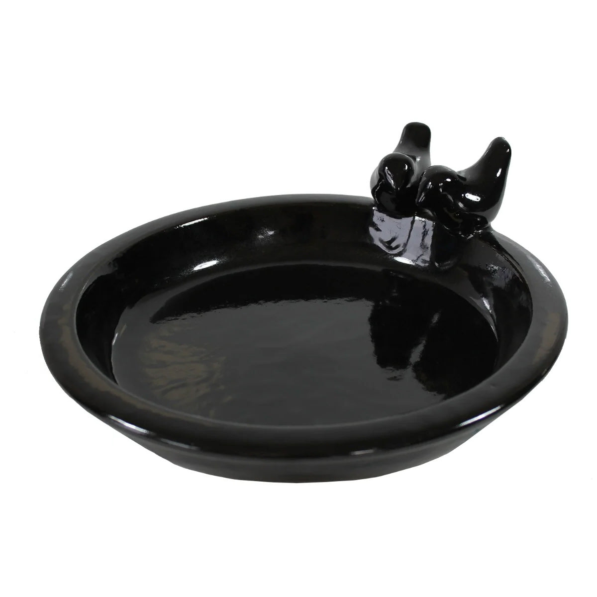 Keramik Vogeltränke Oasis – wetterfeste Wasserschale mit Deko-Vögeln, Ø 30 cm, verschiedene Farben – frostfest & pflegeleicht