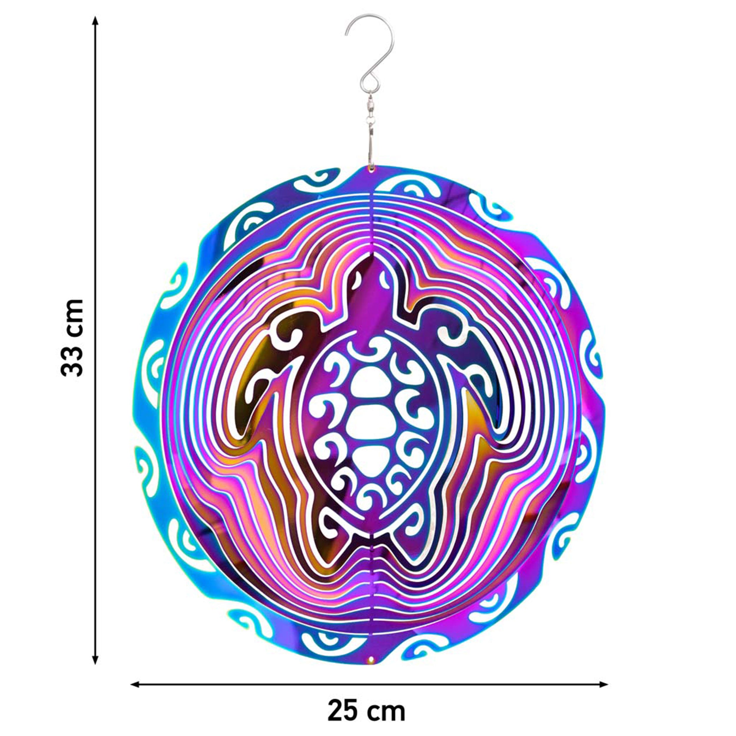 Kinetic Art 3D Vibrant Turtle Metall Windspiel hängend außergewöhnliche Windspiele Edelstahl