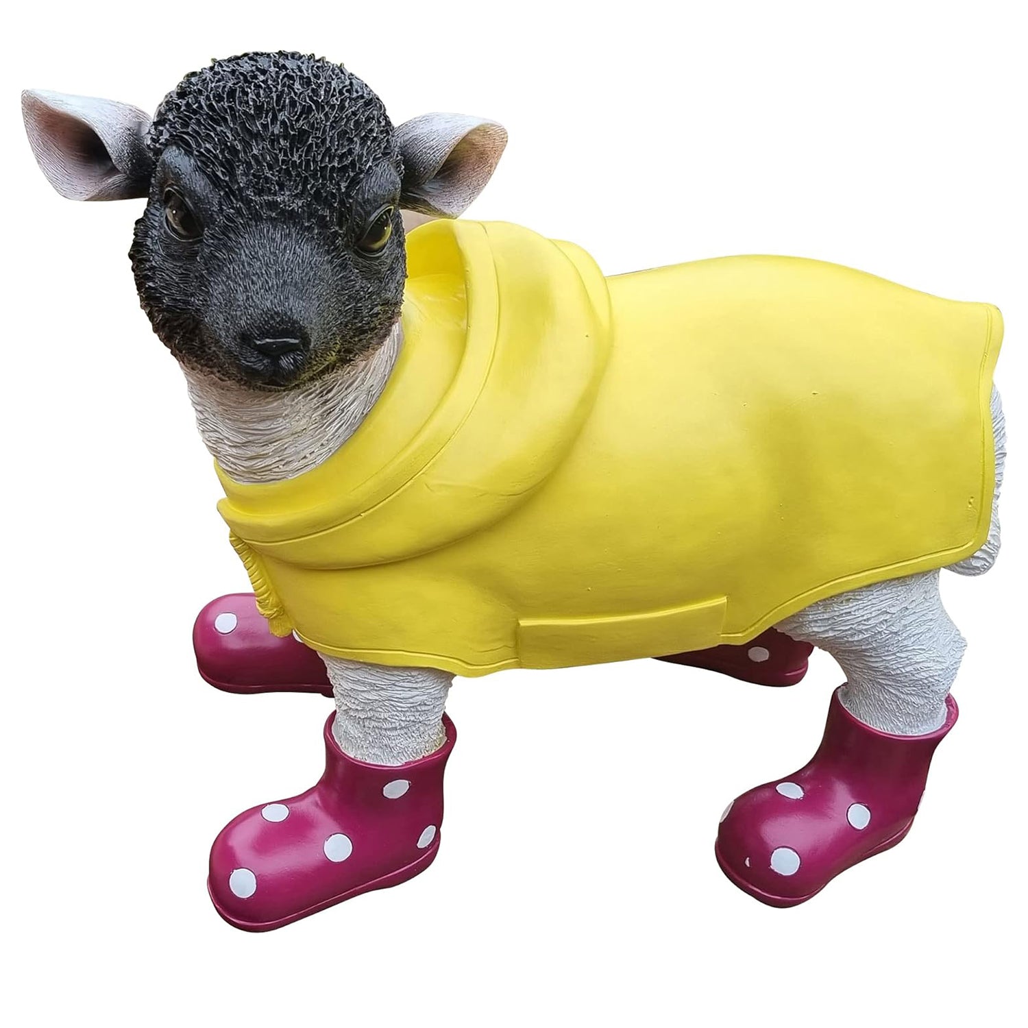 Gartenfigur Schaf Lamm Figur Deko Schaf lustige Gartenfiguren mit Mantel und Gummistiefel versch. Farben