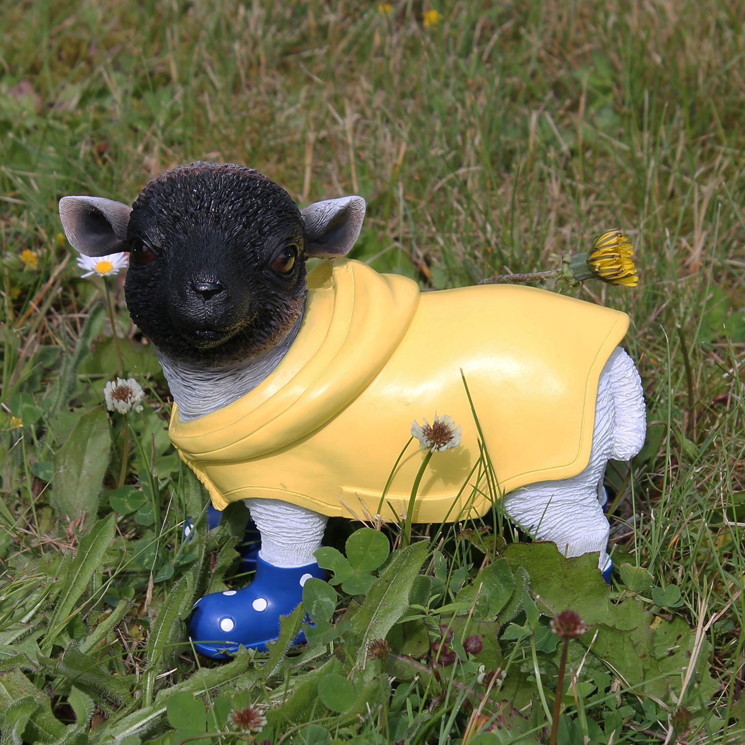 Gartenfigur Schaf Lamm Figur Deko Schaf lustige Gartenfiguren mit Mantel und Gummistiefel versch. Farben