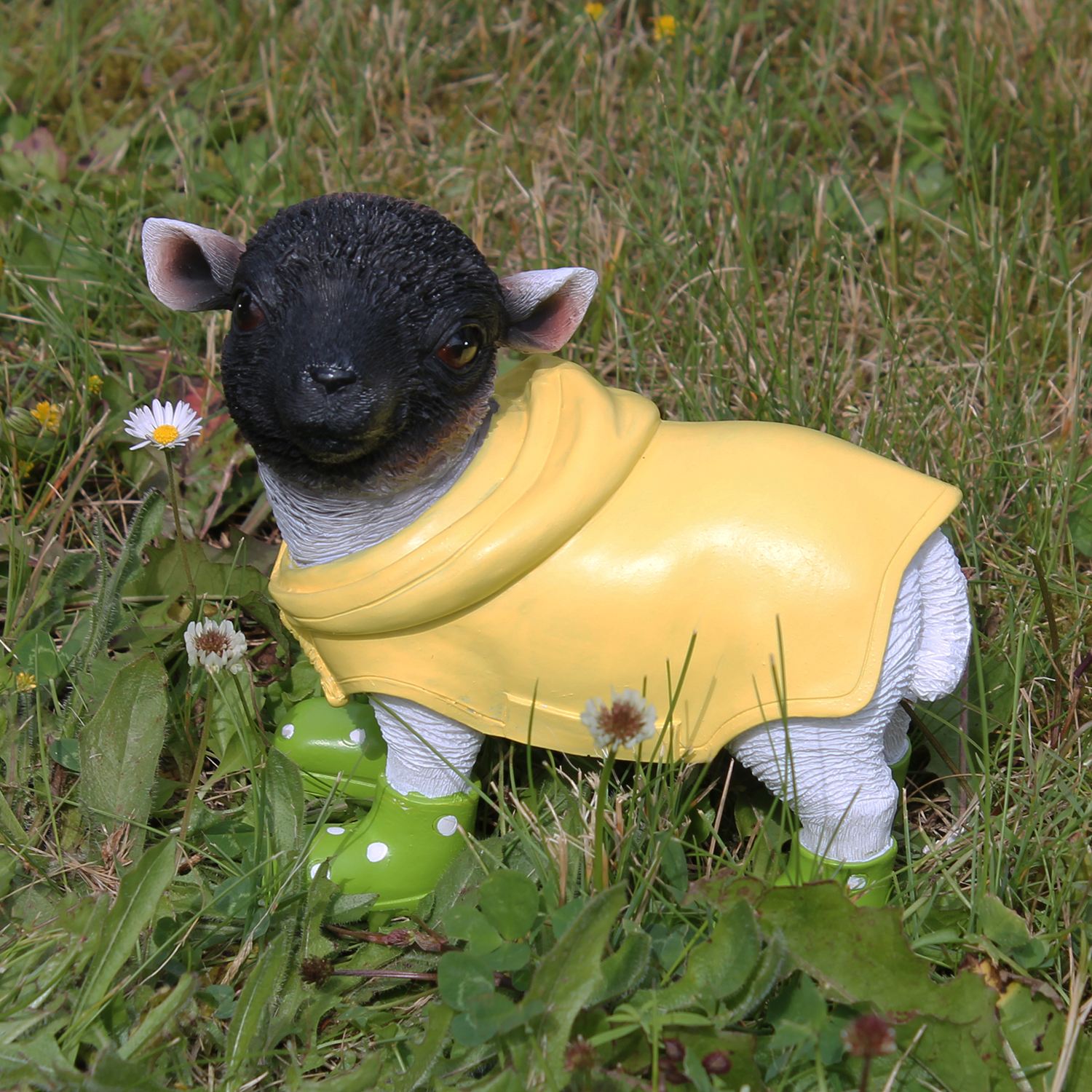 Gartenfigur Schaf Lamm Figur Deko Schaf lustige Gartenfiguren mit Mantel und Gummistiefel versch. Farben