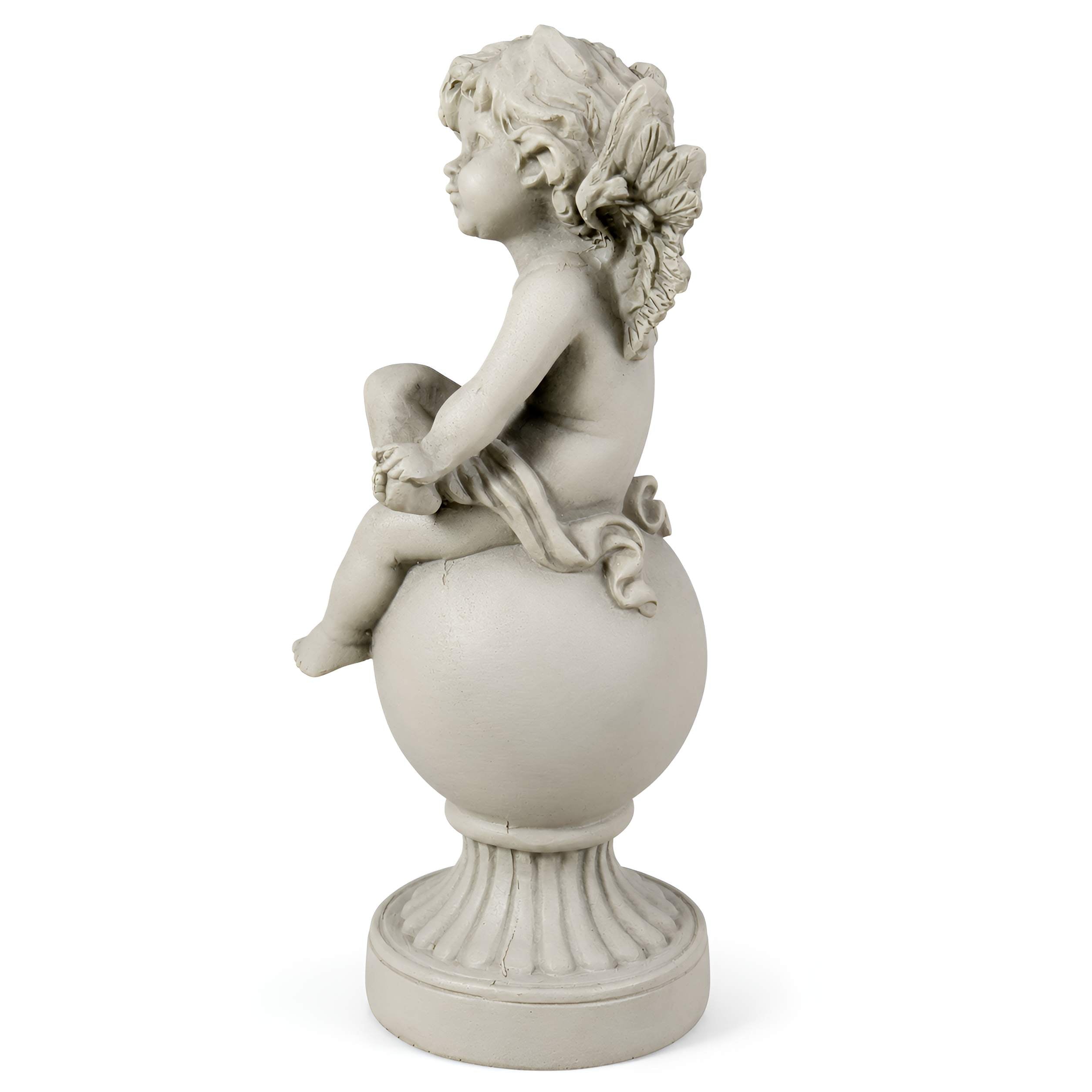 Engel Figur Grabengel wetterfest Engelfigur für Grab Garten Balkon Terrasse und Wohnbereich 15 cm