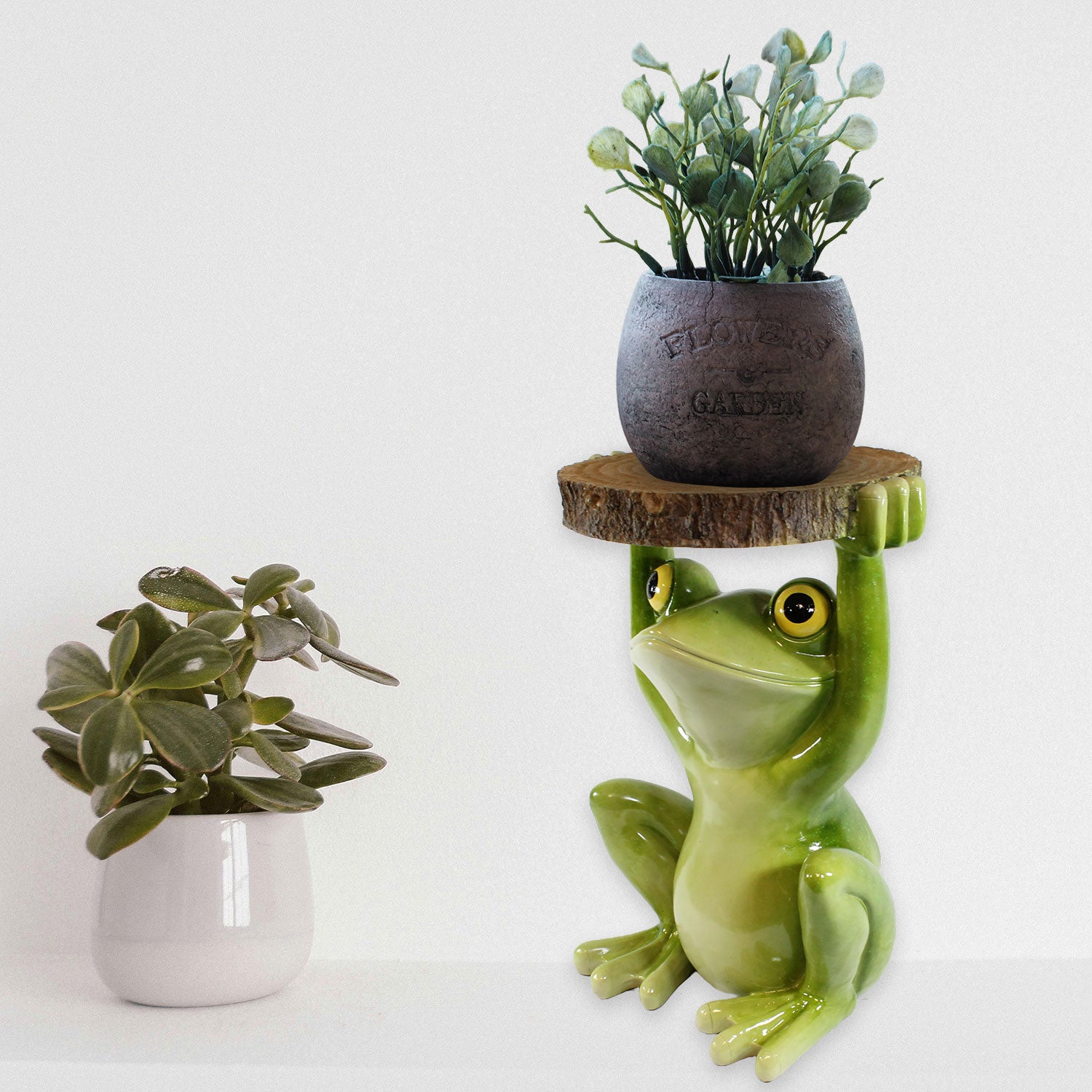 Beistelltisch Outdoor und Indoor | Frosch Tisch Froschdeko Beistelltisch für Pflanzen | Frosch Figuren