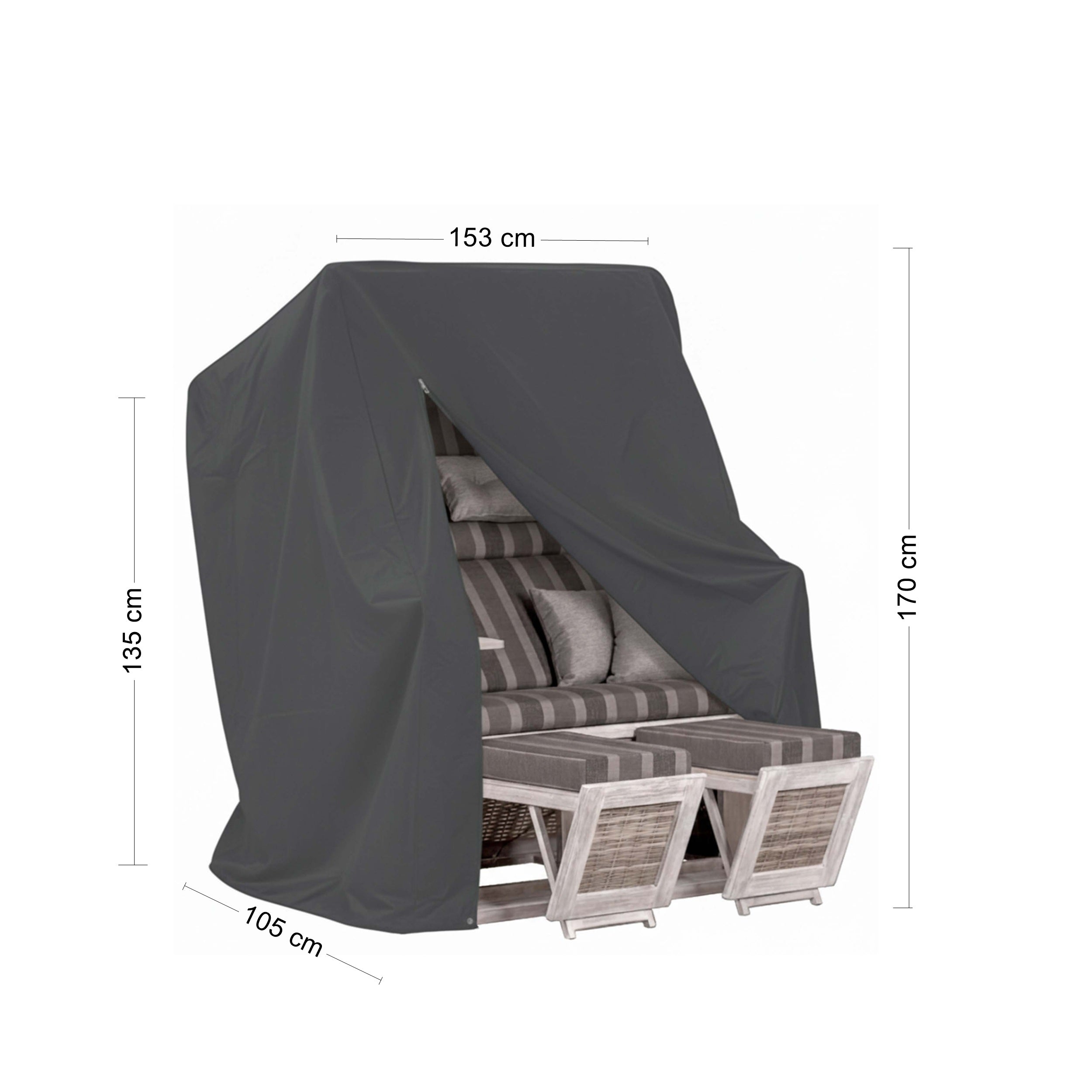 Strandkorb Schutzhüllen – wetterfeste Abdeckungen NaturLine – Strandkorbhülle & Abdeckung in 2 Größen