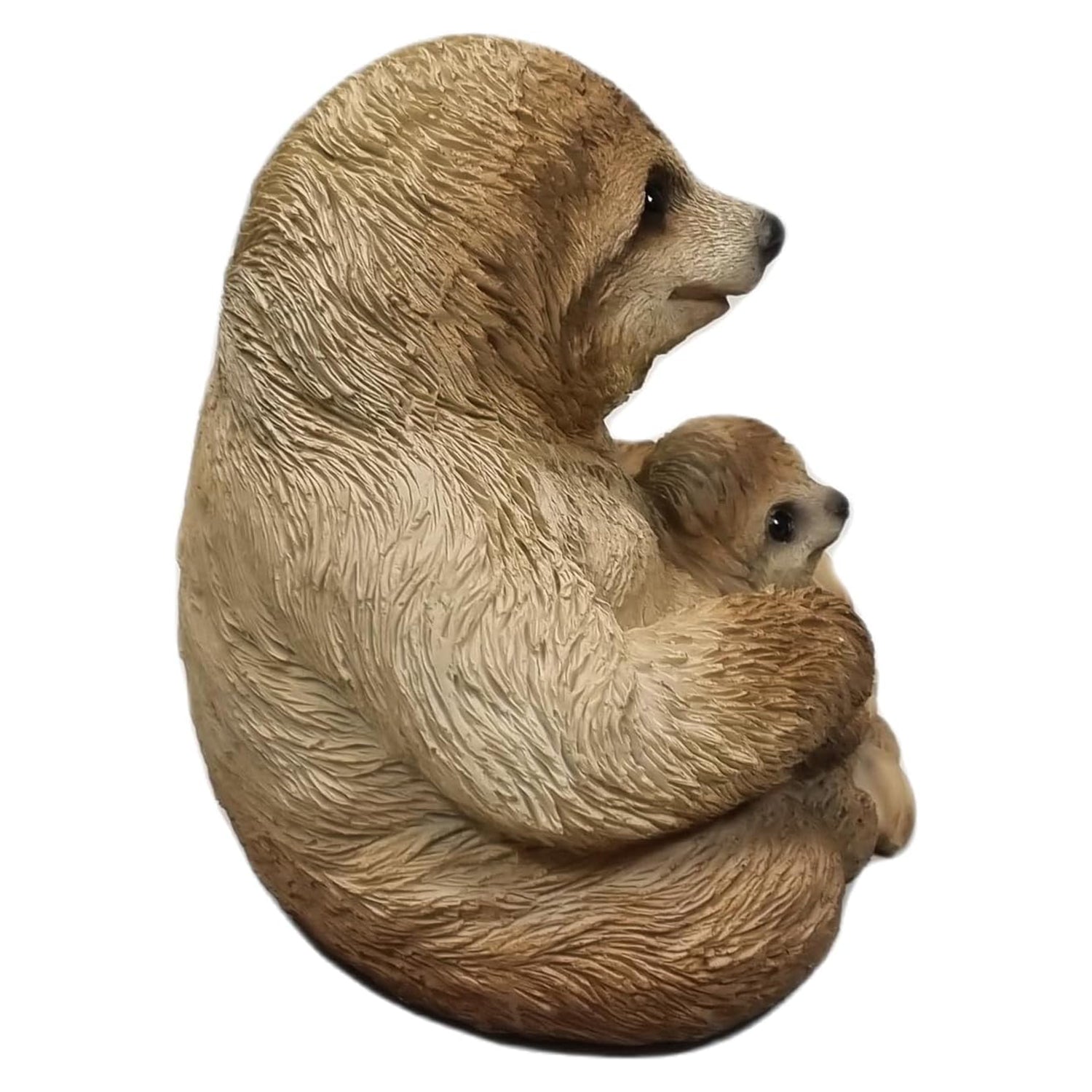 Faultier Faultierfigur mit Kind Tierfigur Gartenfigur Dekofigur