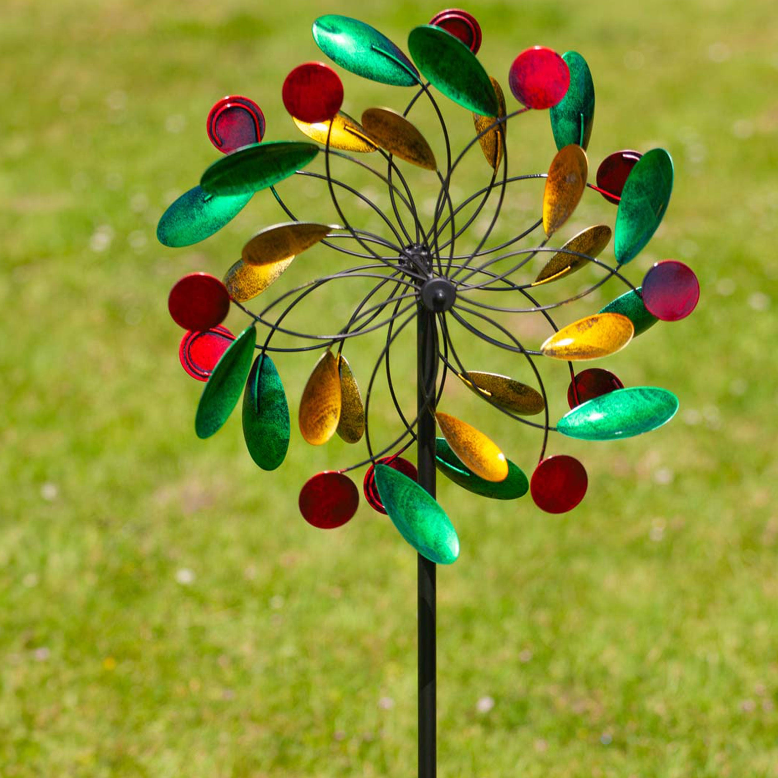 Kinetic Art Paddle Wheel Duett Metall Windrad Windspiel Metall Garten Windrad stehend