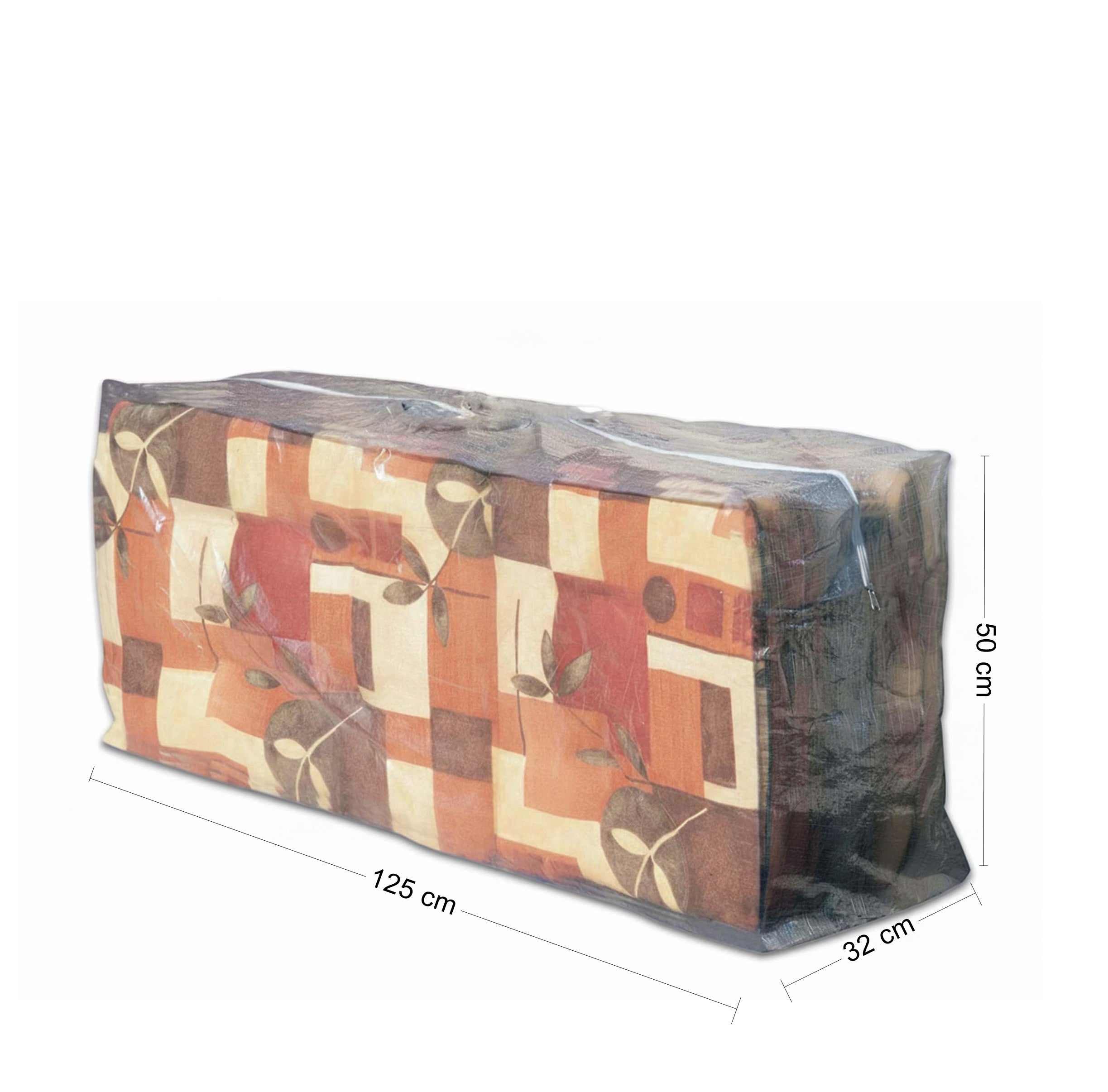 Profiline Auflagentasche transparent für Gartenauflagen, Schutzhülle wetterfest mit Reißverschluss, 125x50x32 cm