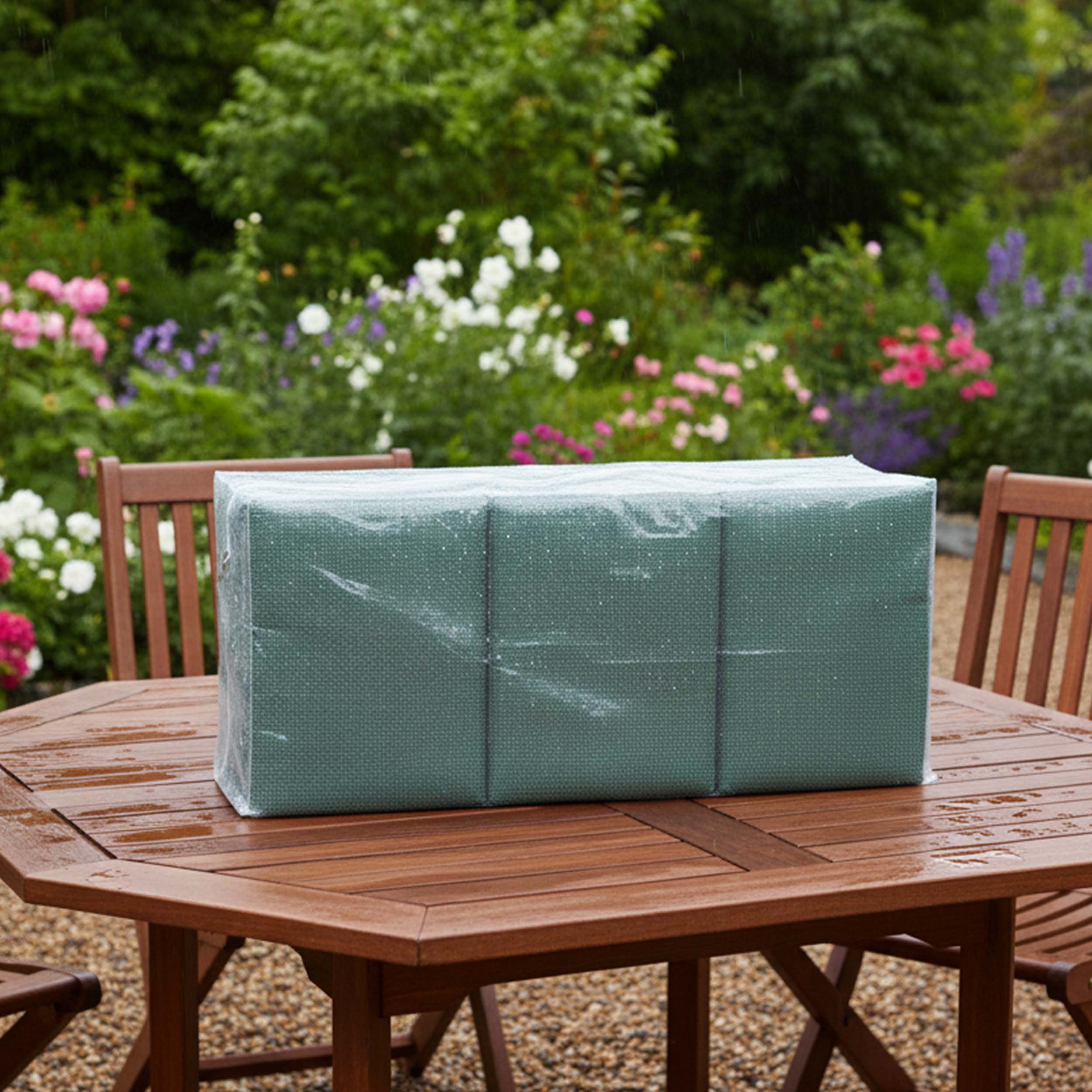 Greemotion Auflagentasche transparent für 4 Hochlehner-Auflagen, Schutzhülle wasserabweisend mit Reißverschluss, 125x50x32 cm