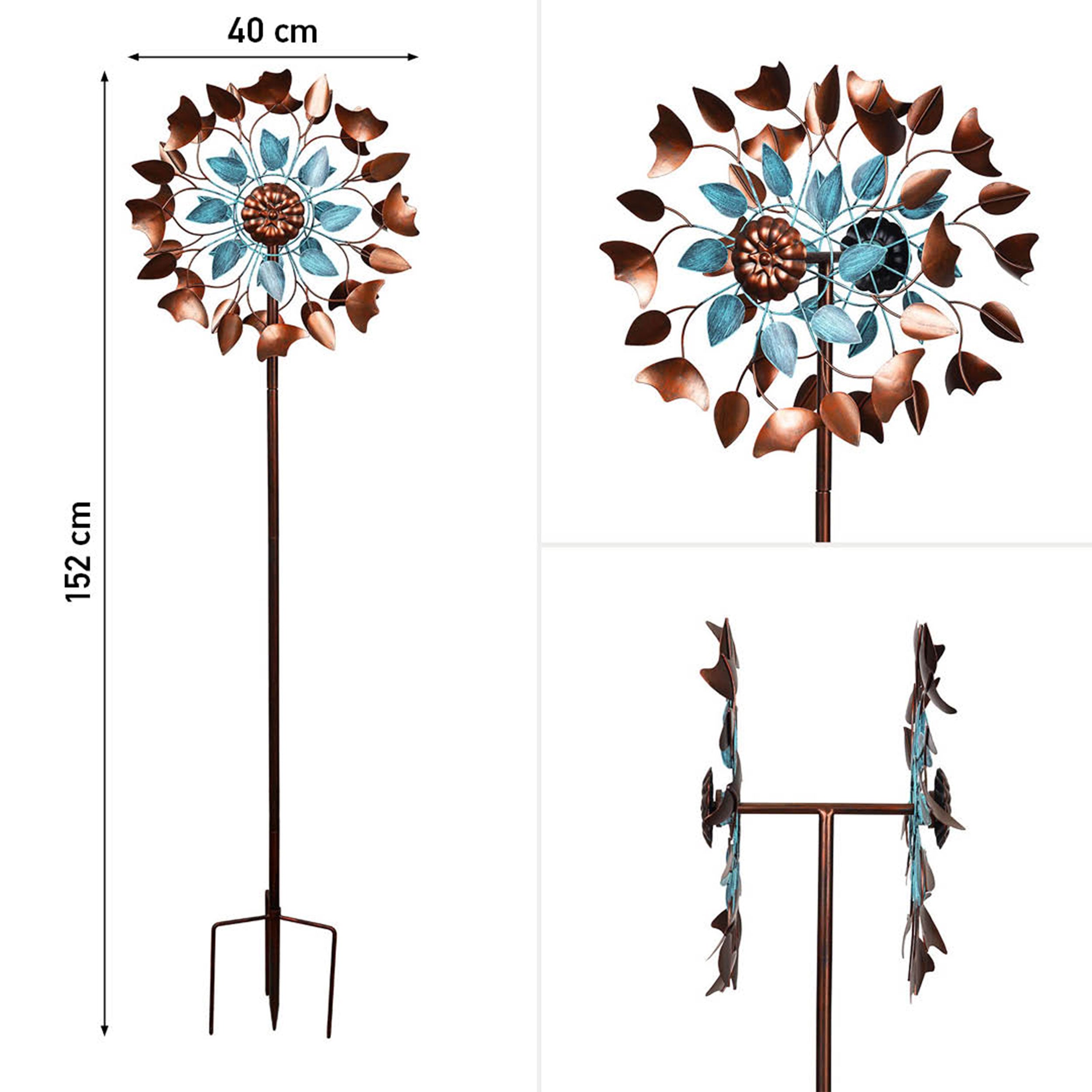 Kinetic Art Copper Leaf Duett Metall Windrad Windspiel Metall Garten Windrad stehend
