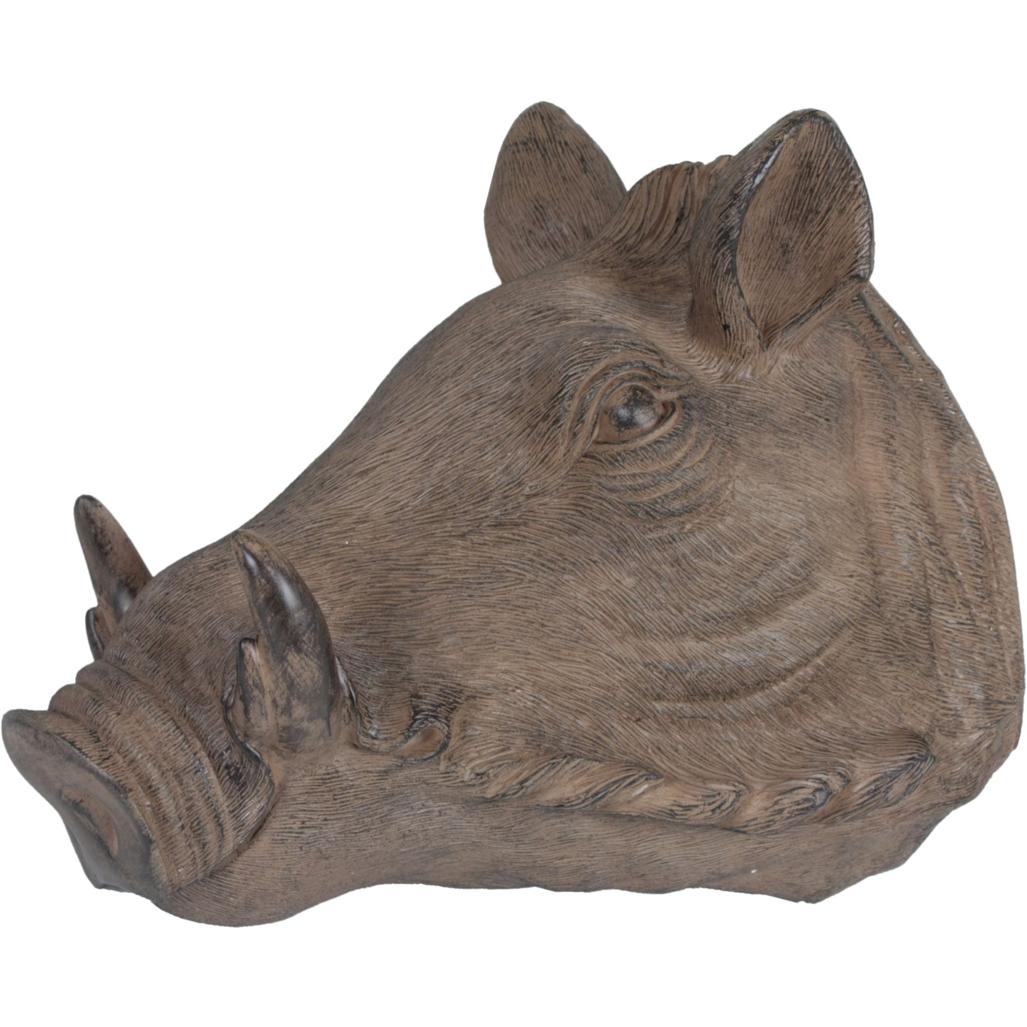 Wildschweinkopf Wanddekoration Antik-Braun Wandtrophäe rustikaler Wandschmuck von Deco Pleasure