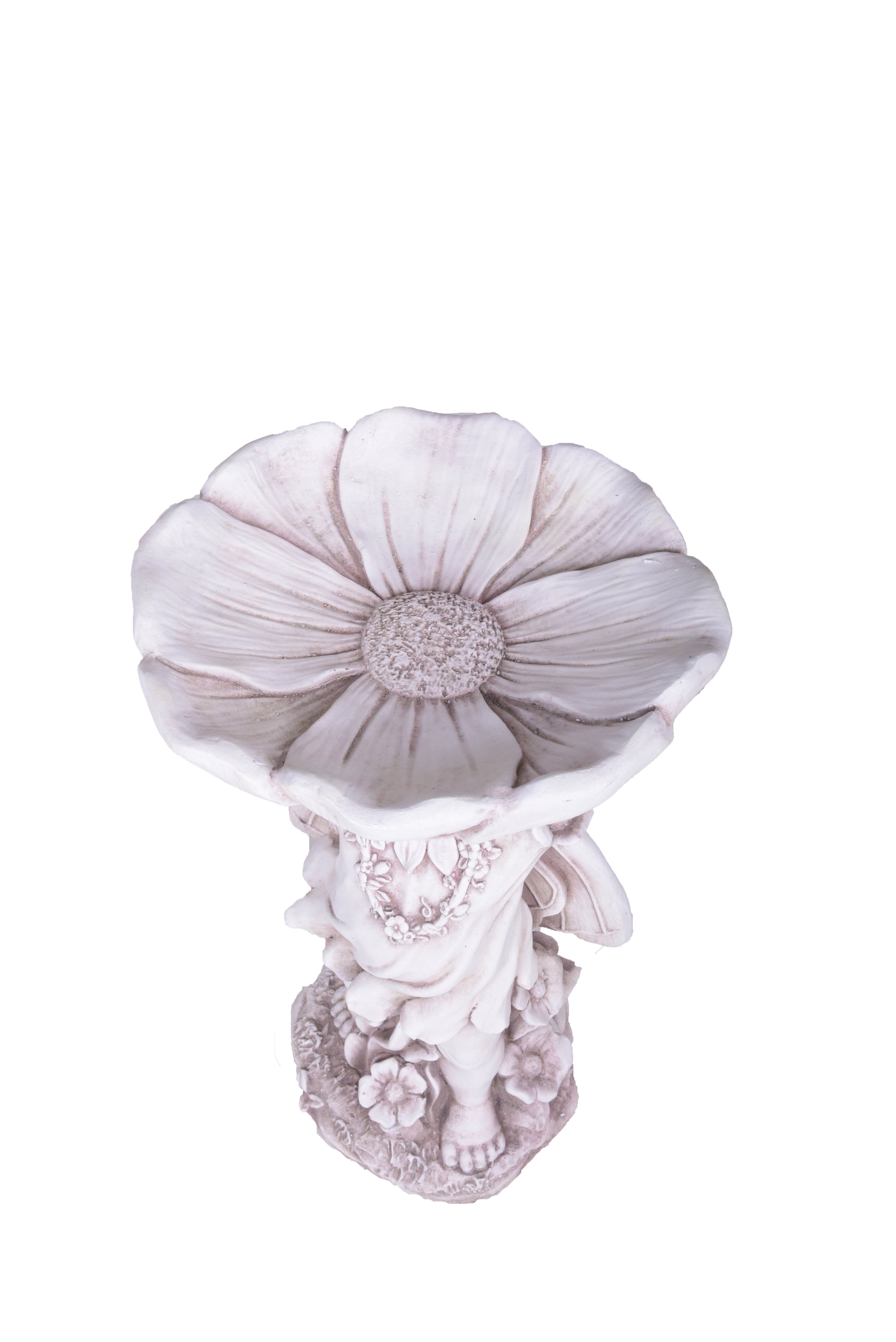 Gartenfigur bezaubernde Gartendeko ROSALIE Statue mit Vogeltränke von Garden Pleasure