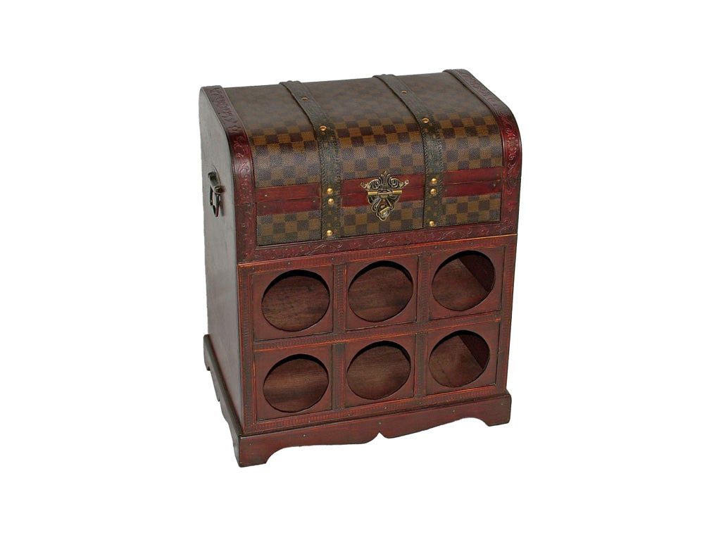 Weinregal Kolonialstil kompaktes Flaschenregal Flaschenständer mit Fach von Deco Pleasure