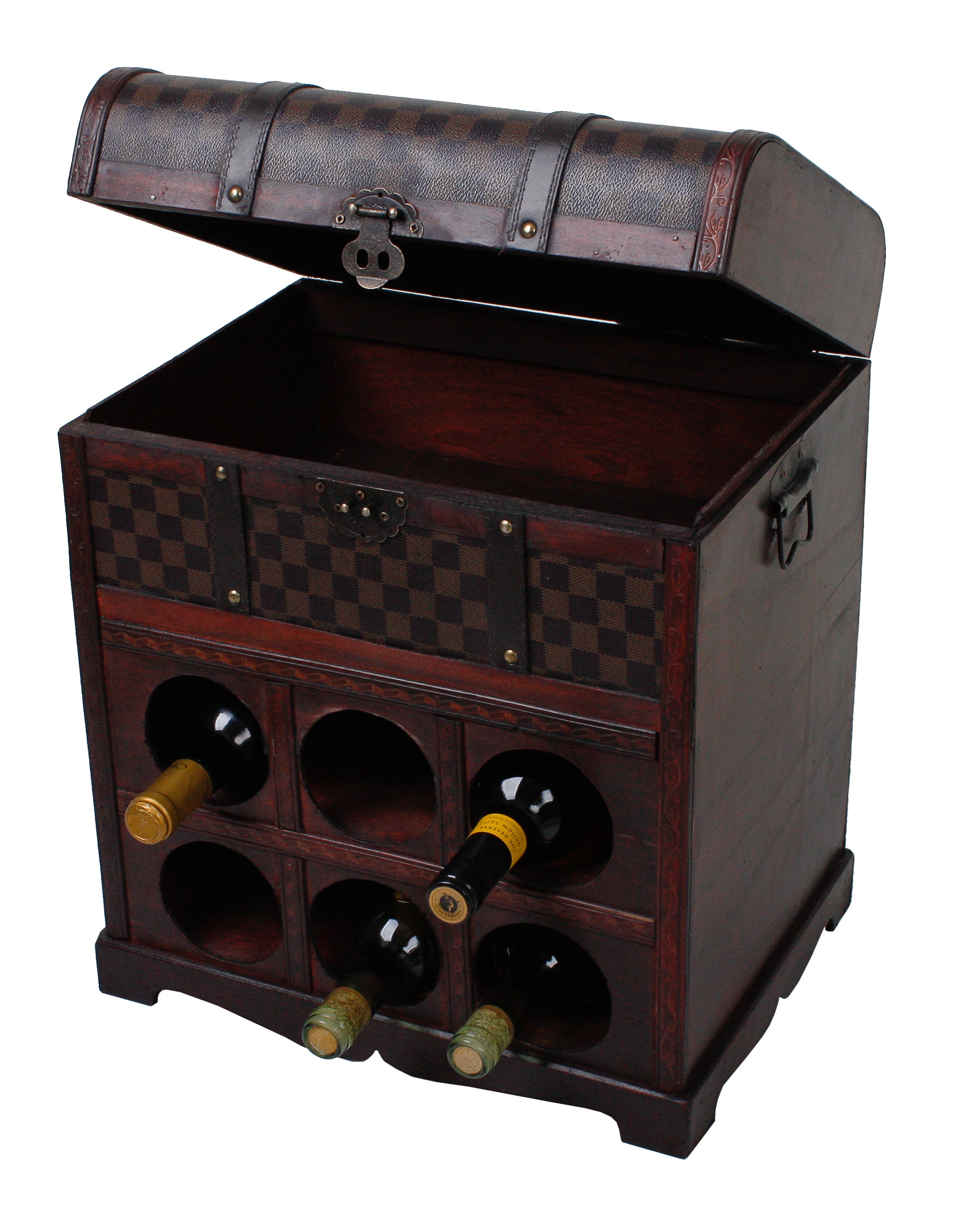 Weinregal Kolonialstil kompaktes Flaschenregal Flaschenständer mit Fach von Deco Pleasure