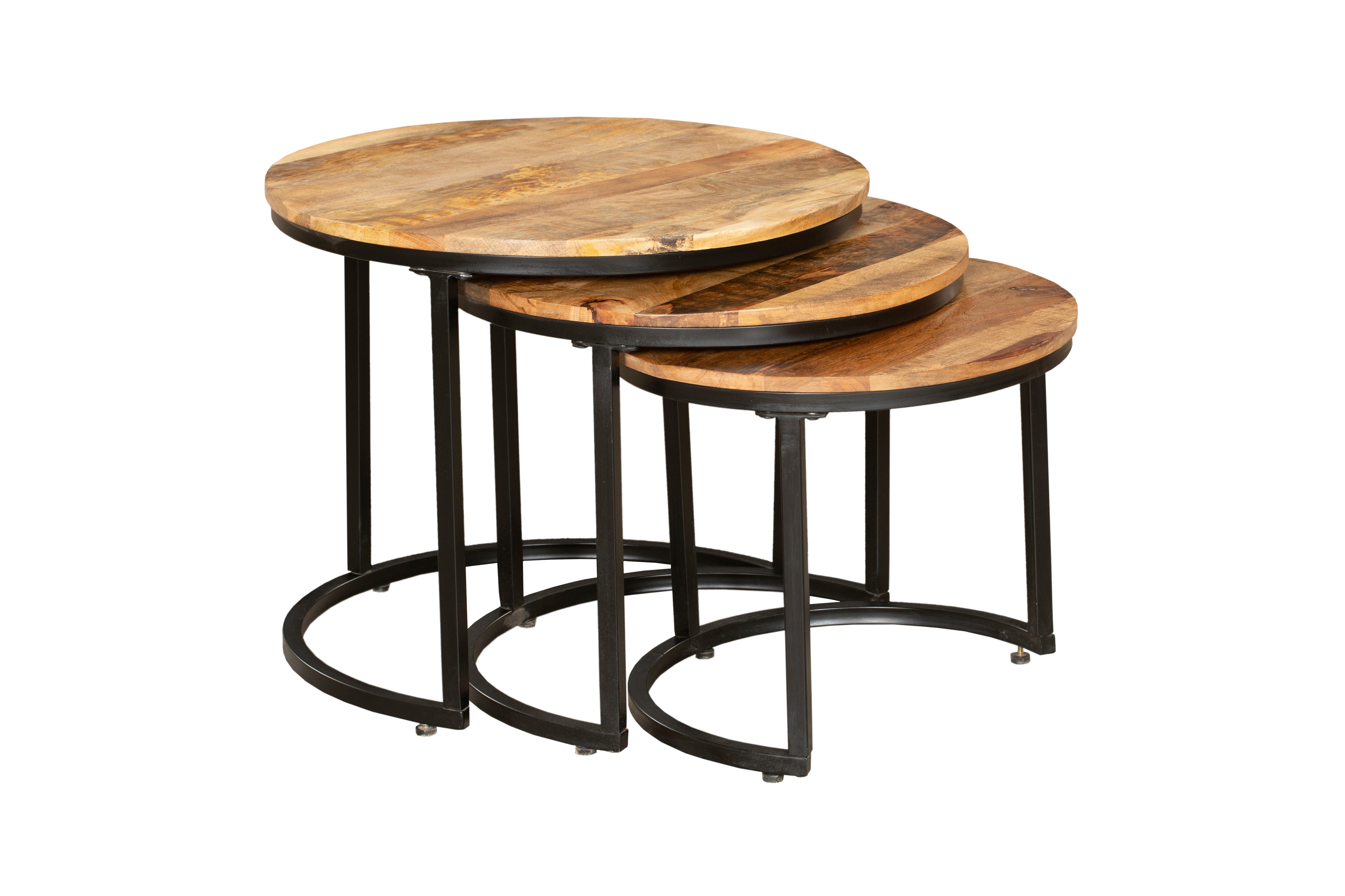 Beistelltisch 3er-Set quadratische Satztische ALUVA Couchtisch-Set Industrial von Interia Home & Living