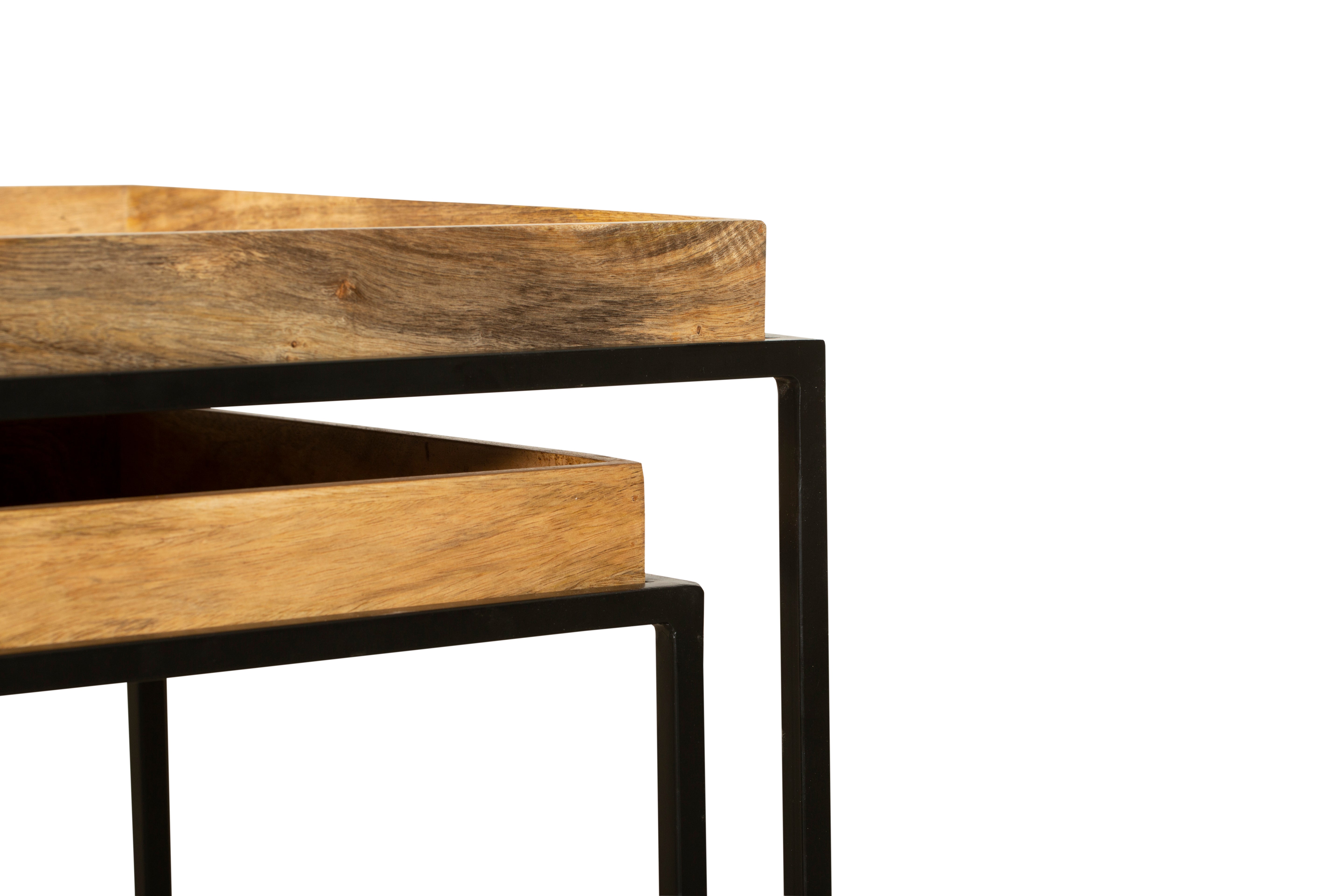 Beistelltisch 2er-Set massive Satztische BANGALORE Sofatisch-Set aus Holz von Interia Home & Living