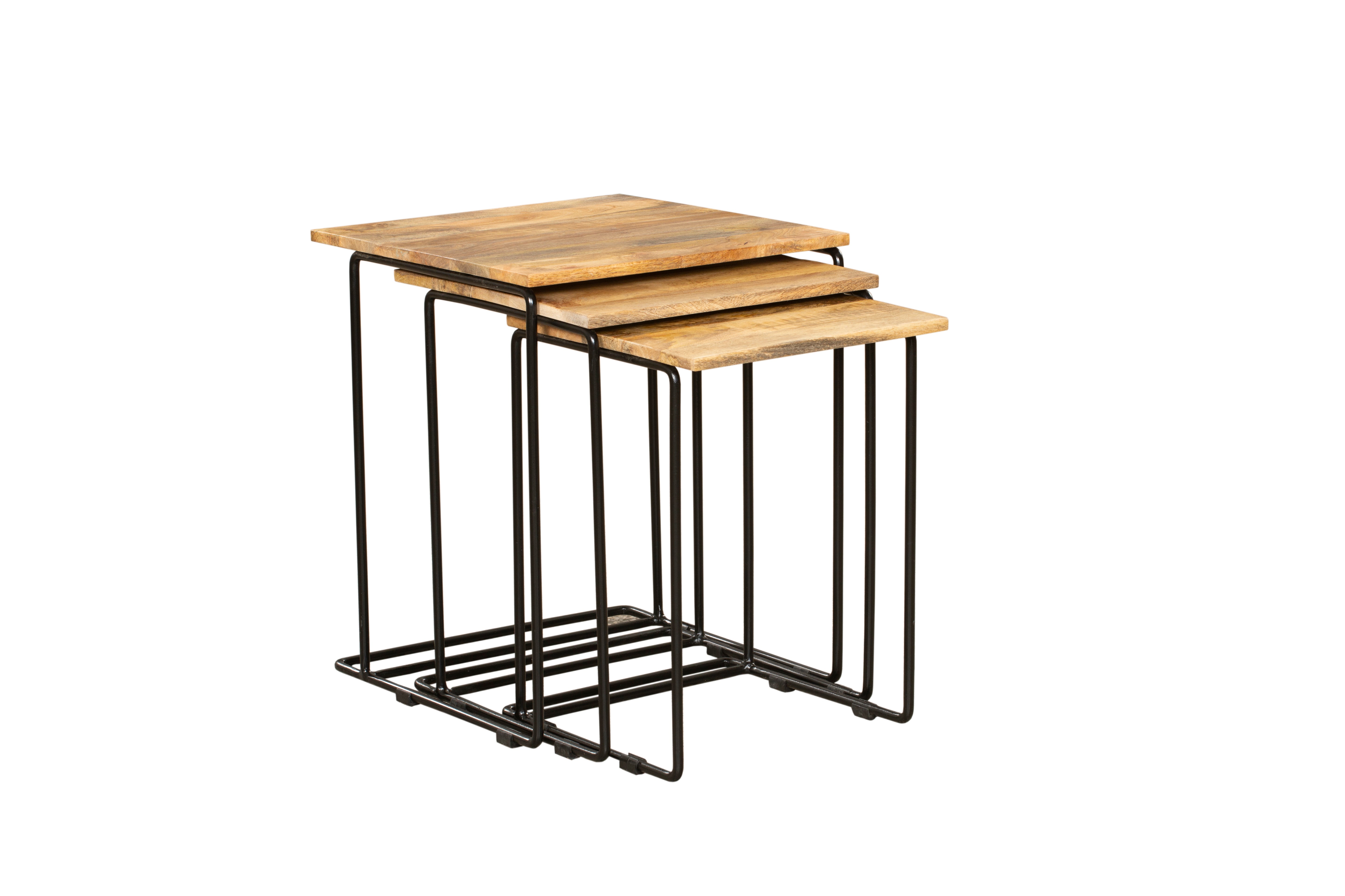 Beistelltisch 3er-Set moderne Satztische CHENNAI Couchtisch-Set aus Massivholz von Interia Home & Living