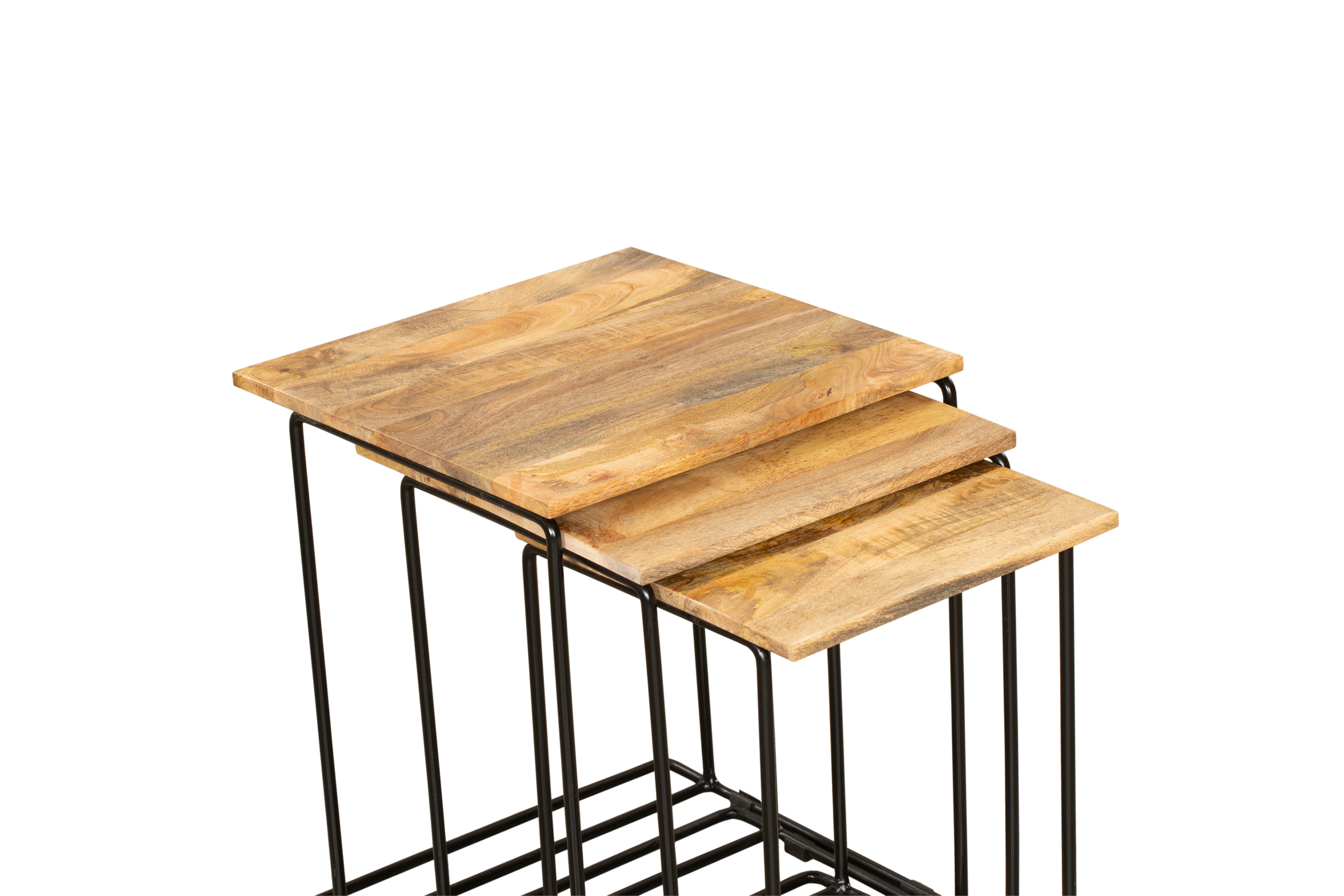 Beistelltisch 3er-Set moderne Satztische CHENNAI Couchtisch-Set aus Massivholz von Interia Home & Living