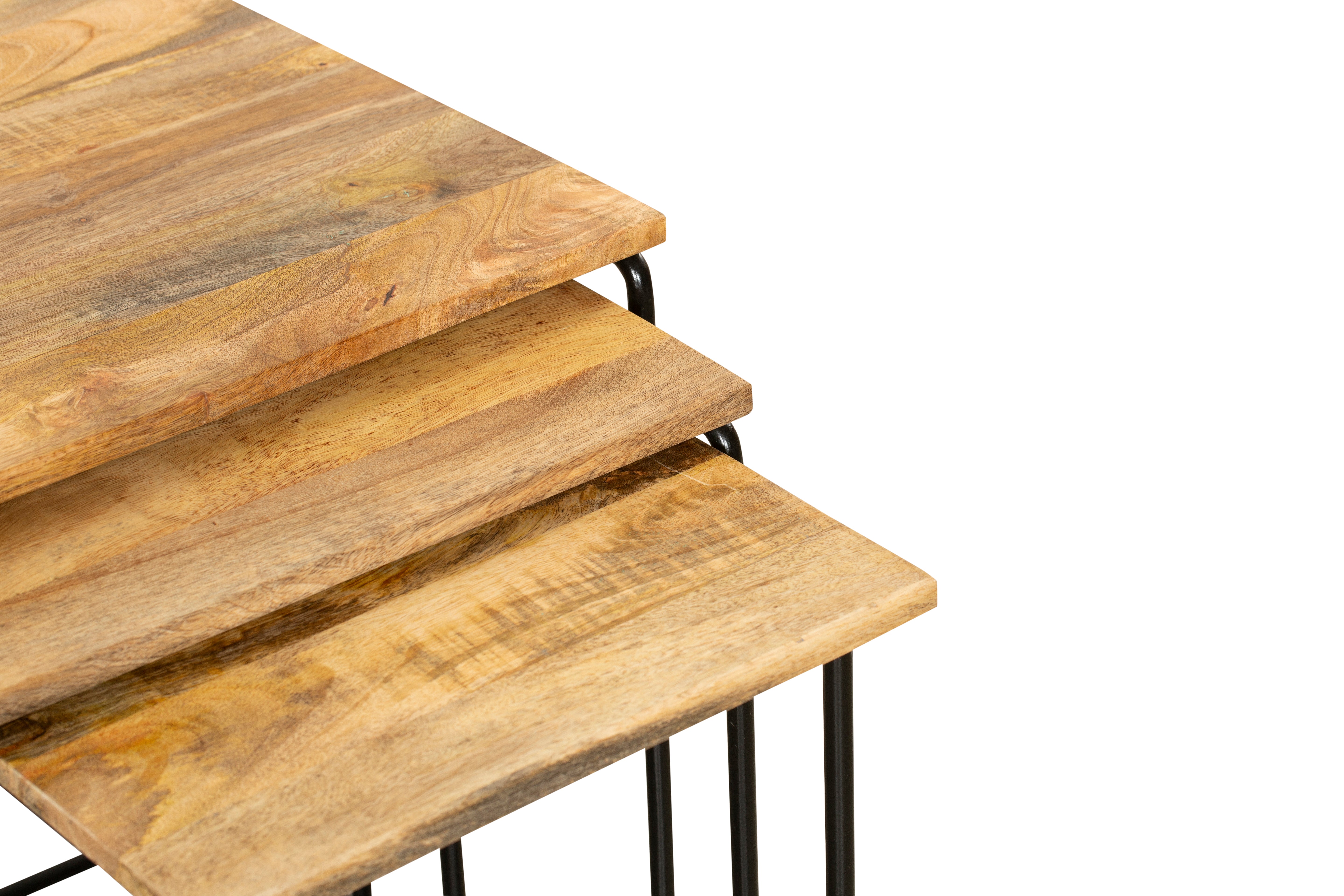 Beistelltisch 3er-Set moderne Satztische CHENNAI Couchtisch-Set aus Massivholz von Interia Home & Living