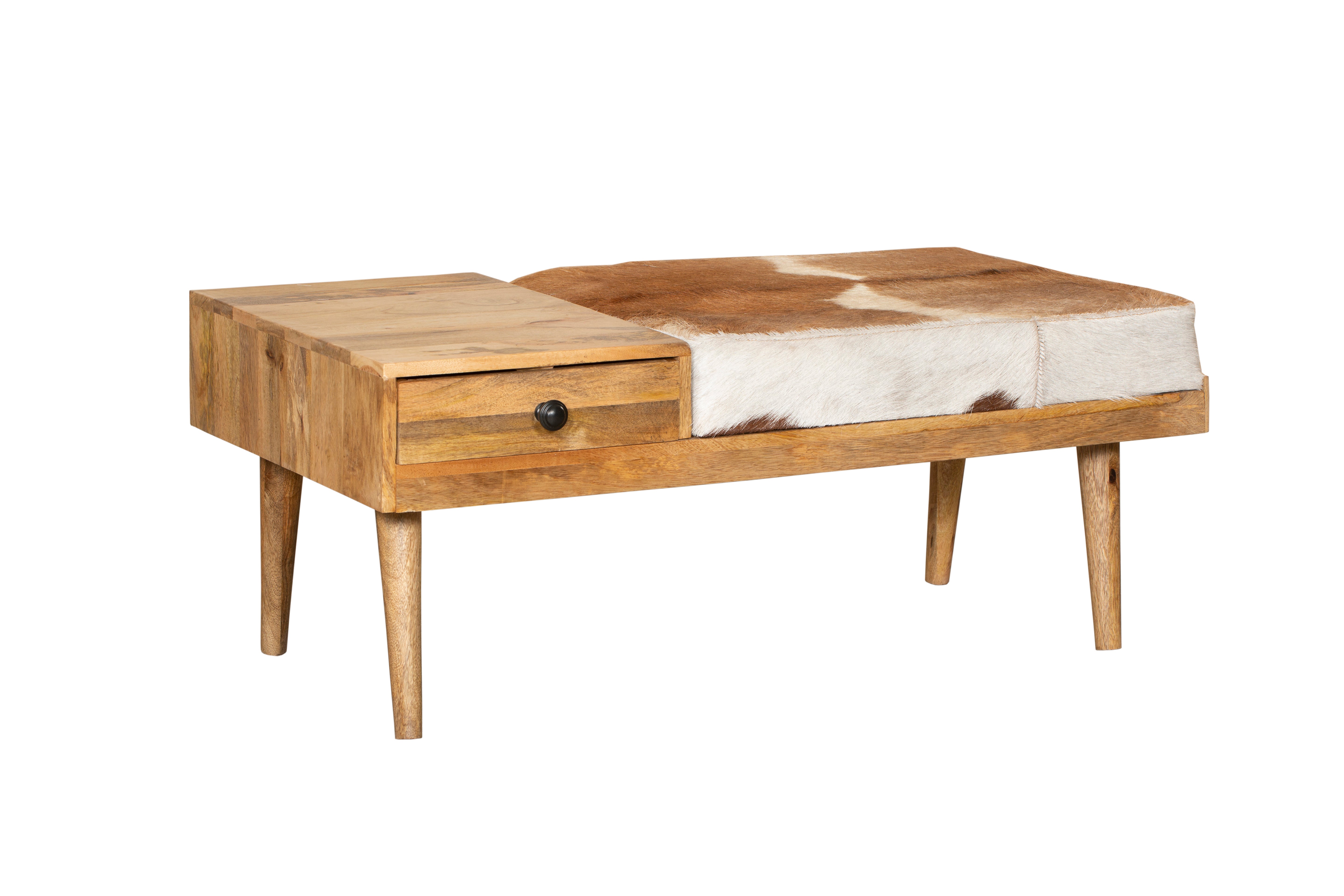 Sitzbank einzigartige Fellbank PATNA Holzbank mit Stauraum von Interia Home & Living