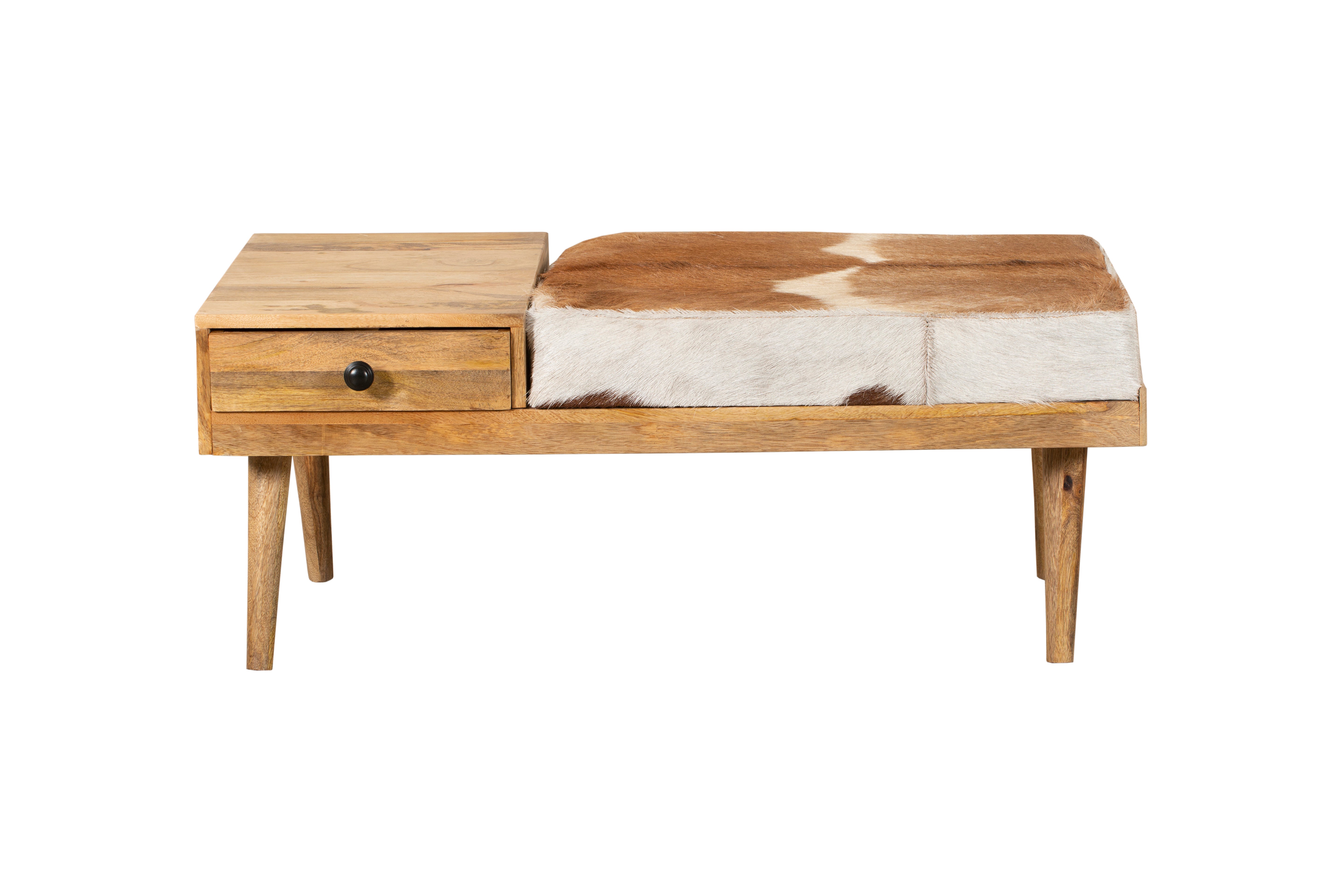 Sitzbank einzigartige Fellbank PATNA Holzbank mit Stauraum von Interia Home & Living