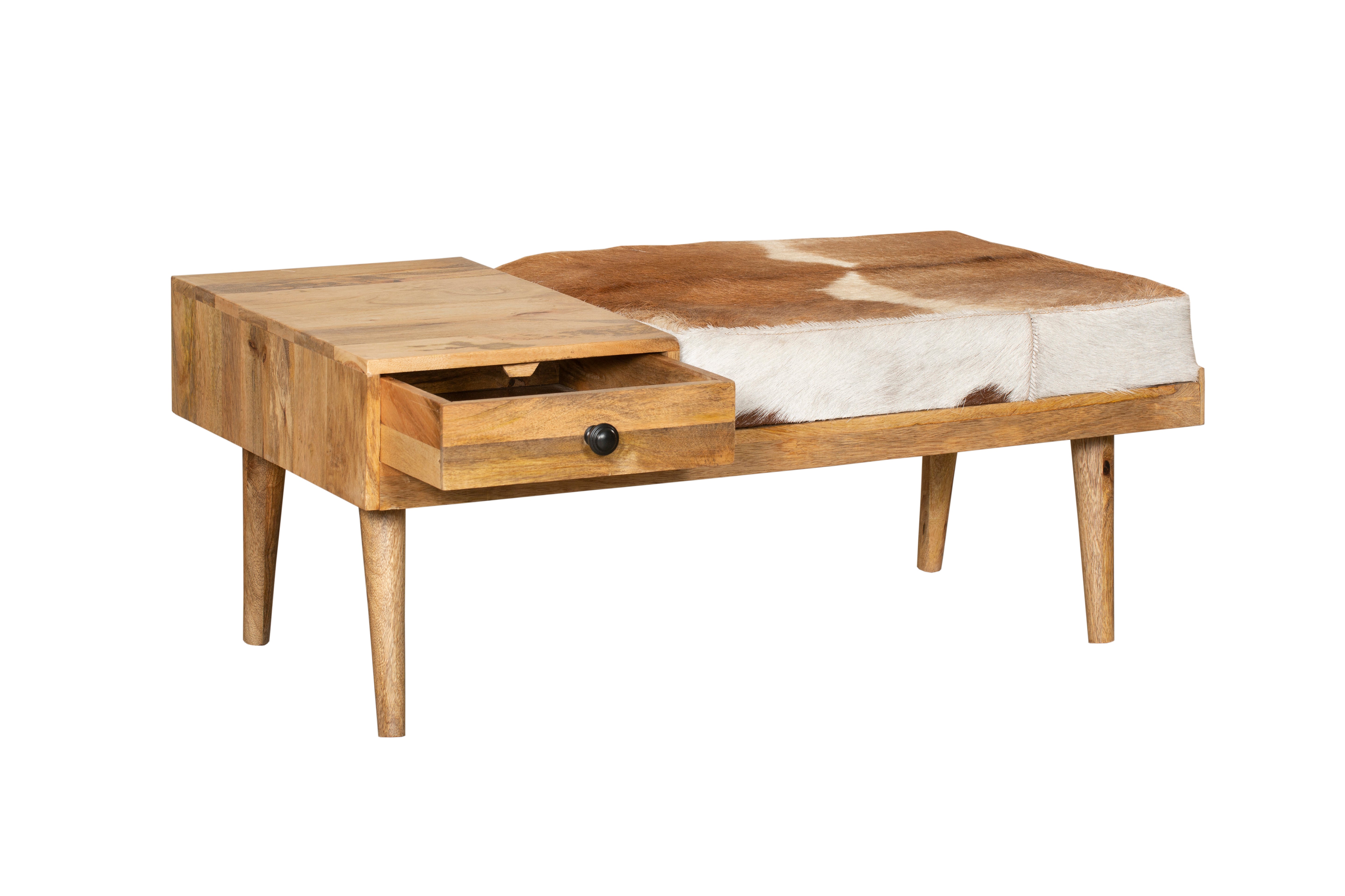 Sitzbank einzigartige Fellbank PATNA Holzbank mit Stauraum von Interia Home & Living