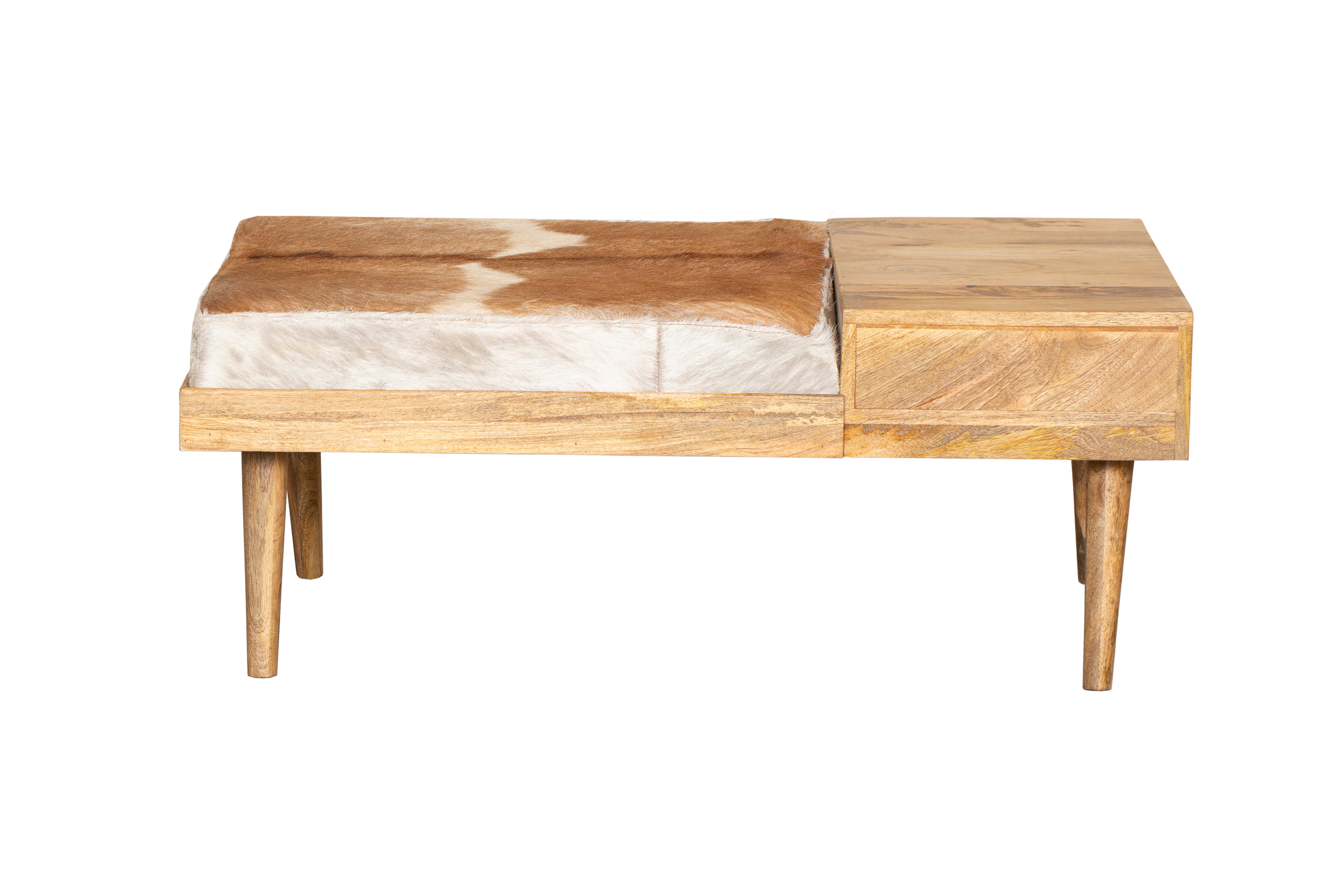Sitzbank einzigartige Fellbank PATNA Holzbank mit Stauraum von Interia Home & Living