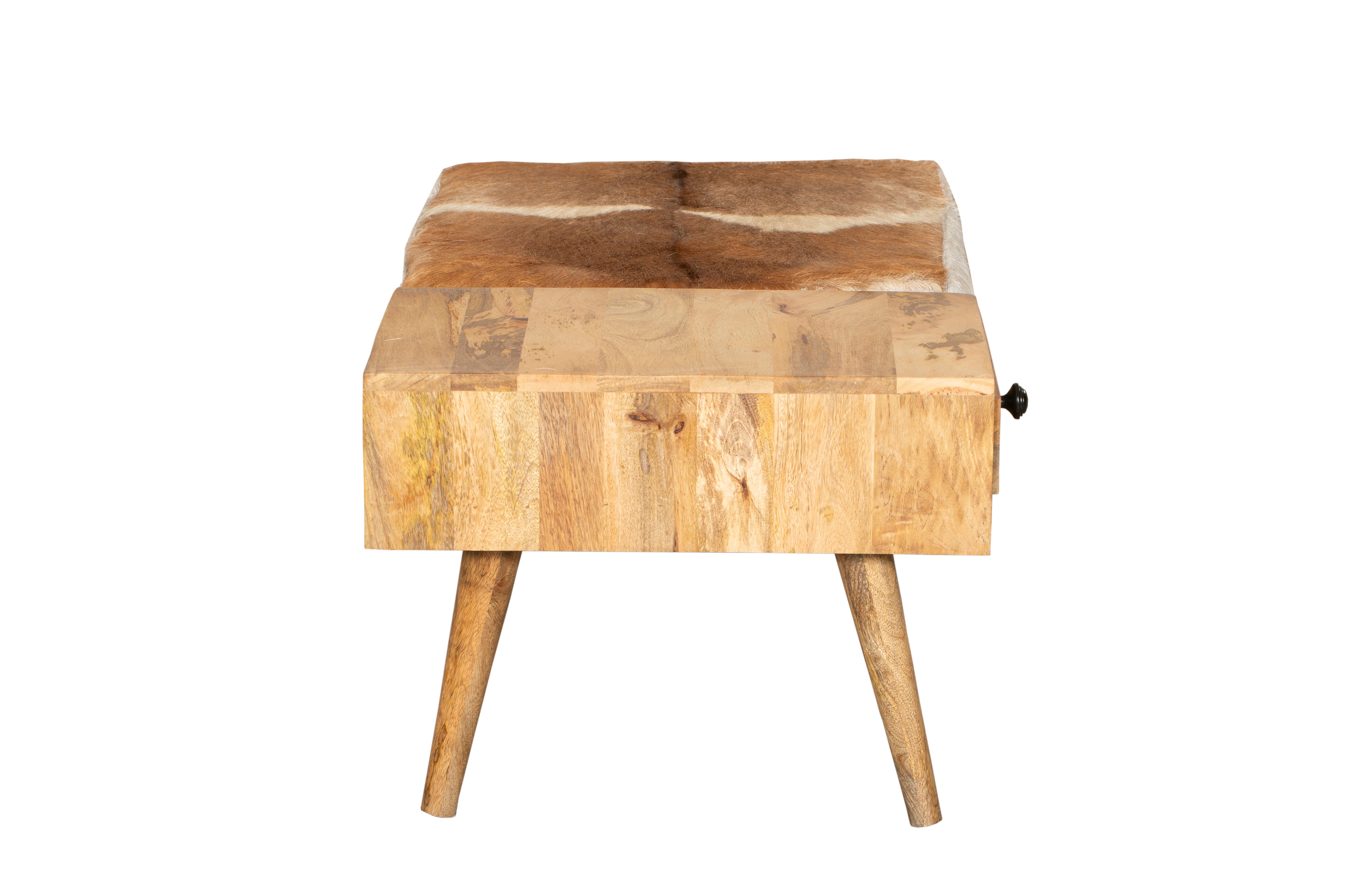 Sitzbank einzigartige Fellbank PATNA Holzbank mit Stauraum von Interia Home & Living