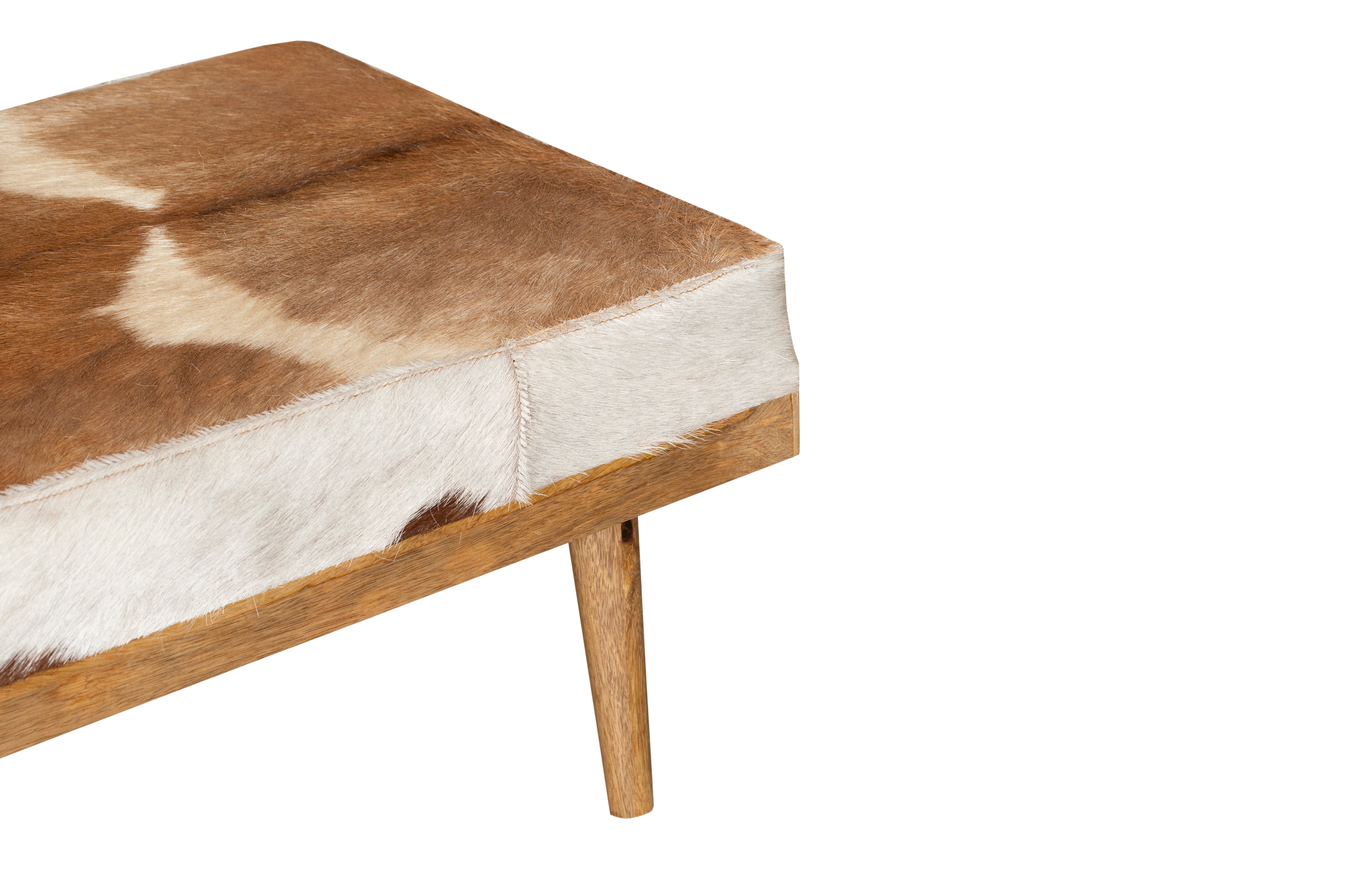 Sitzbank einzigartige Fellbank PATNA Holzbank mit Stauraum von Interia Home & Living