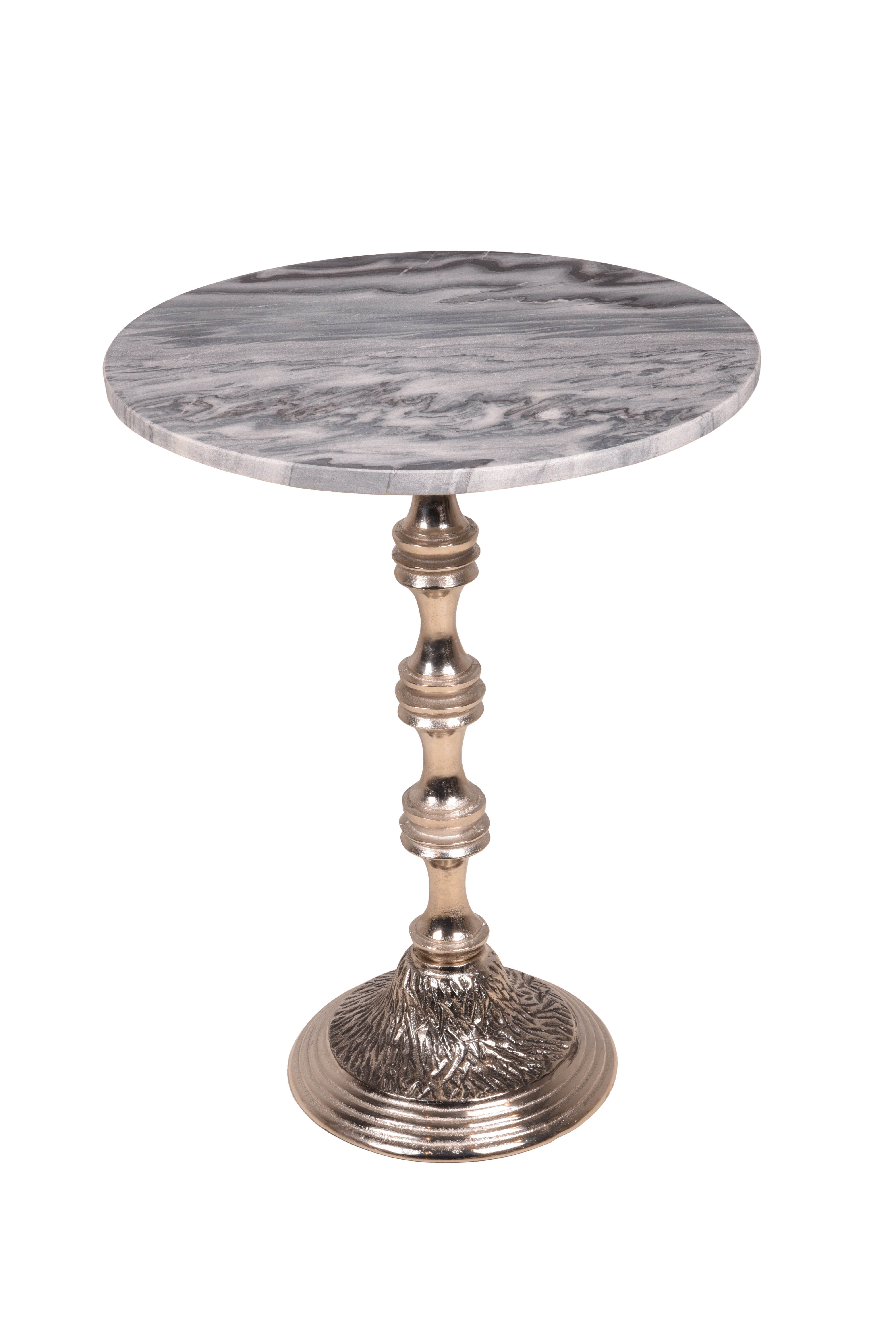 Beistelltisch eleganter Marmortisch HIMAL runder Alutisch von Interia Home & Living