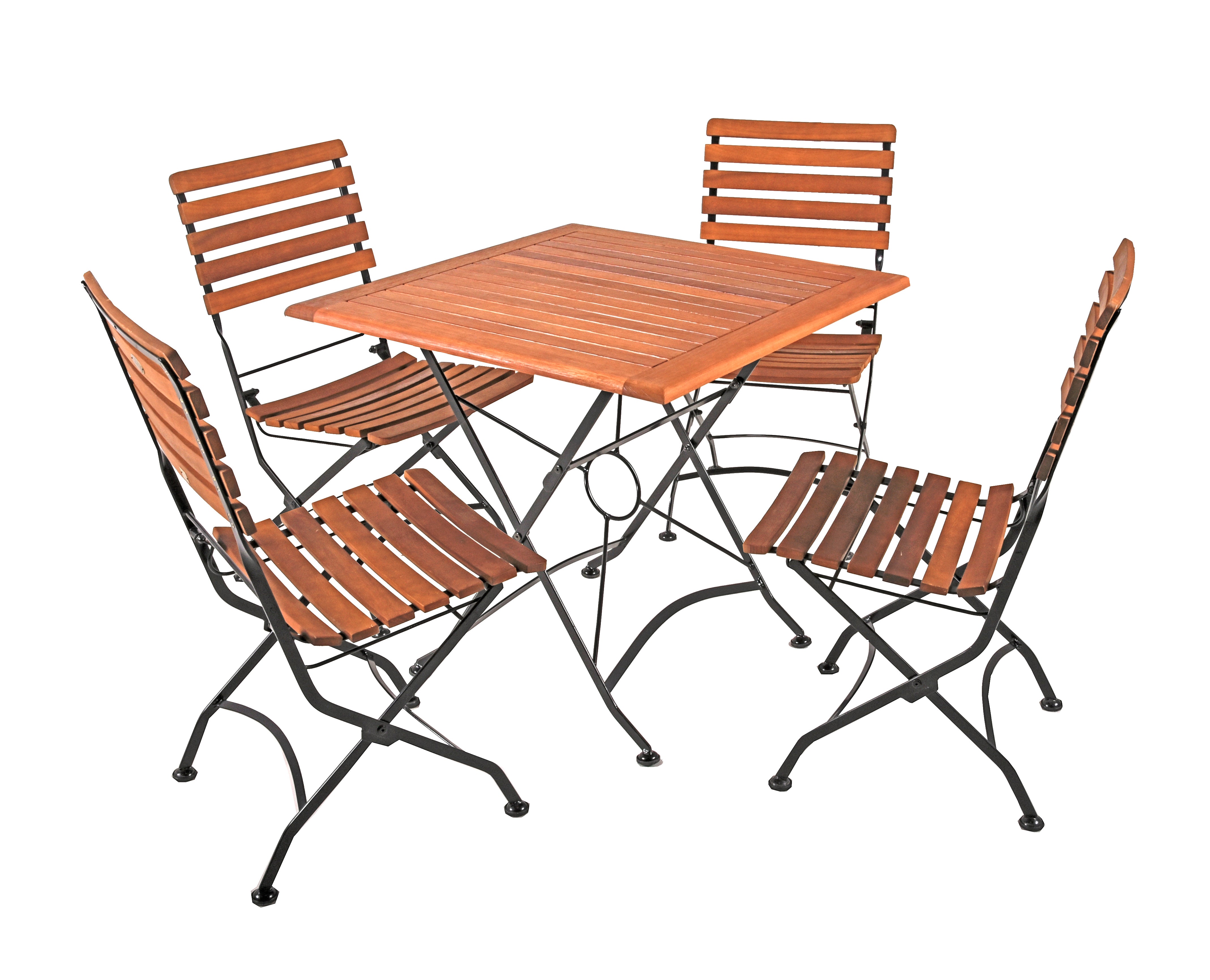 Tischgruppe Gartenset WIEN 5-tlg. Essgruppe Stahl Eukalyptus von Garden Pleasure