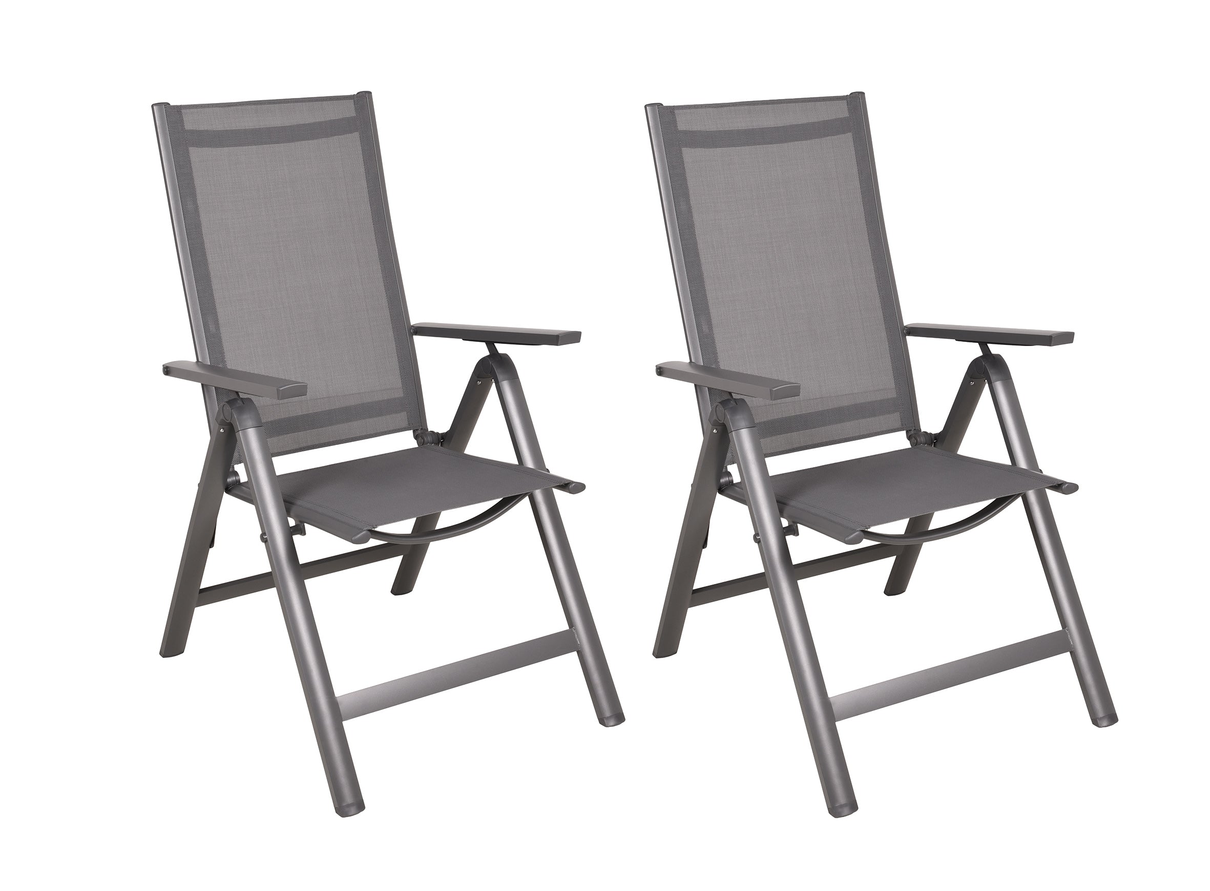 Hochlehner Gartenstuhl LENOLA Klappstuhl Aluminium Anthrazit 2er-Set von Garden Pleasure