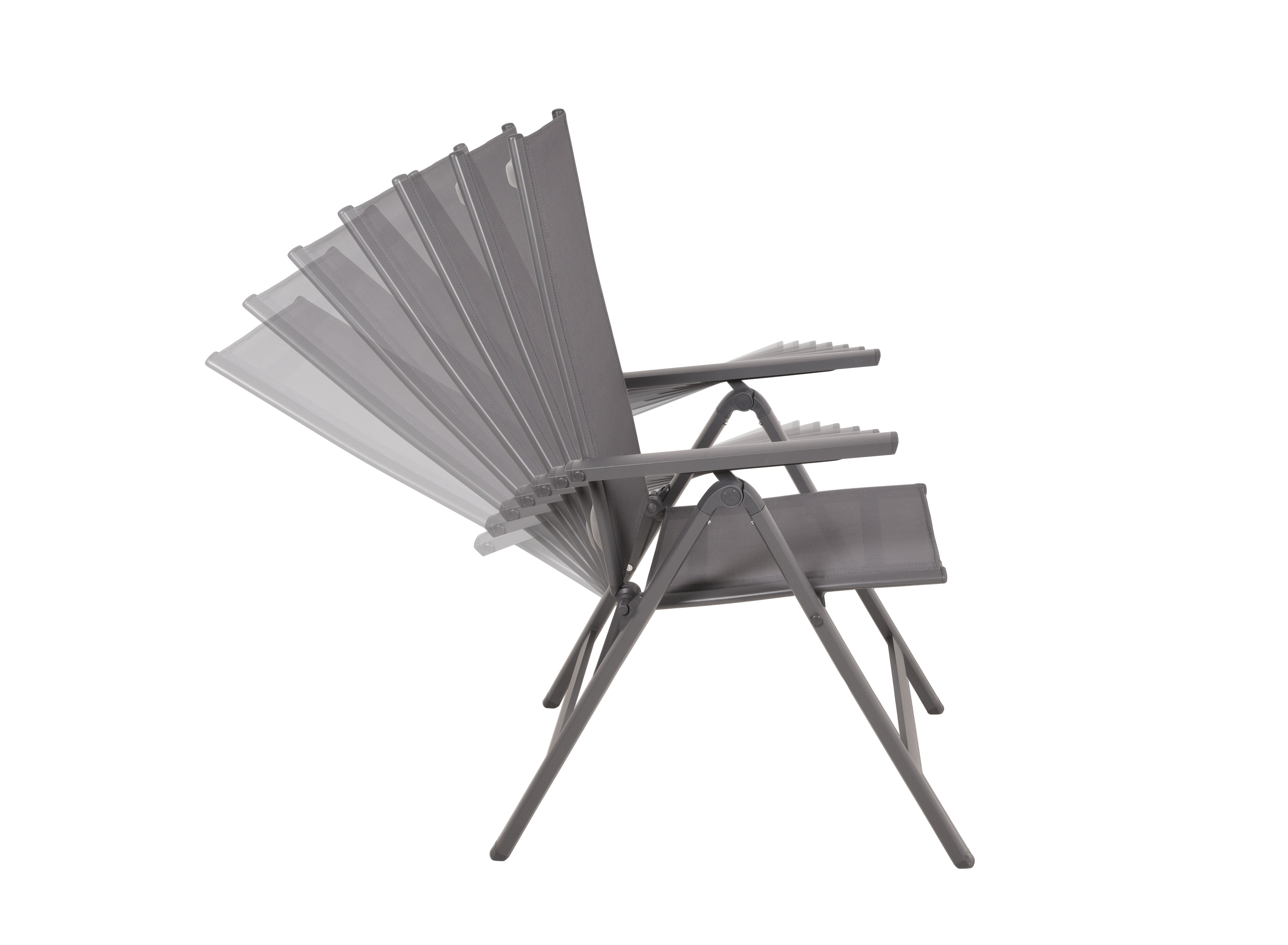 Hochlehner Gartenstuhl LENOLA Klappstuhl Aluminium Anthrazit 2er-Set von Garden Pleasure