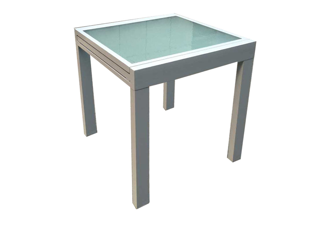 Ausziehtisch Gartentisch LOLA Esstisch Aluminium Glasplatte kompakt von Garden Pleasure