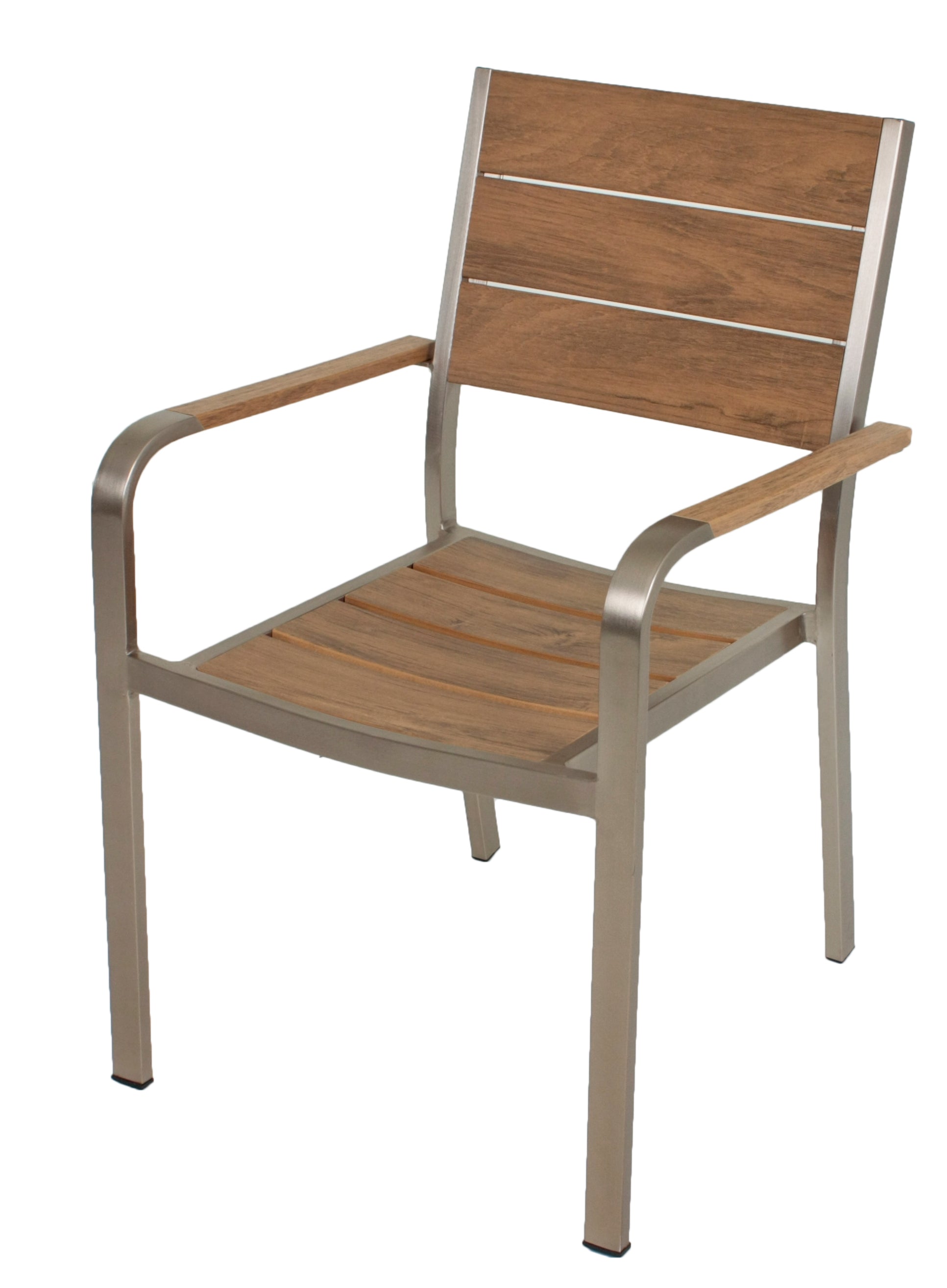 Gartenstuhl Stapelstuhl FLORENCE 4er Set Aluminium Teak-Optik von Garden Pleasure