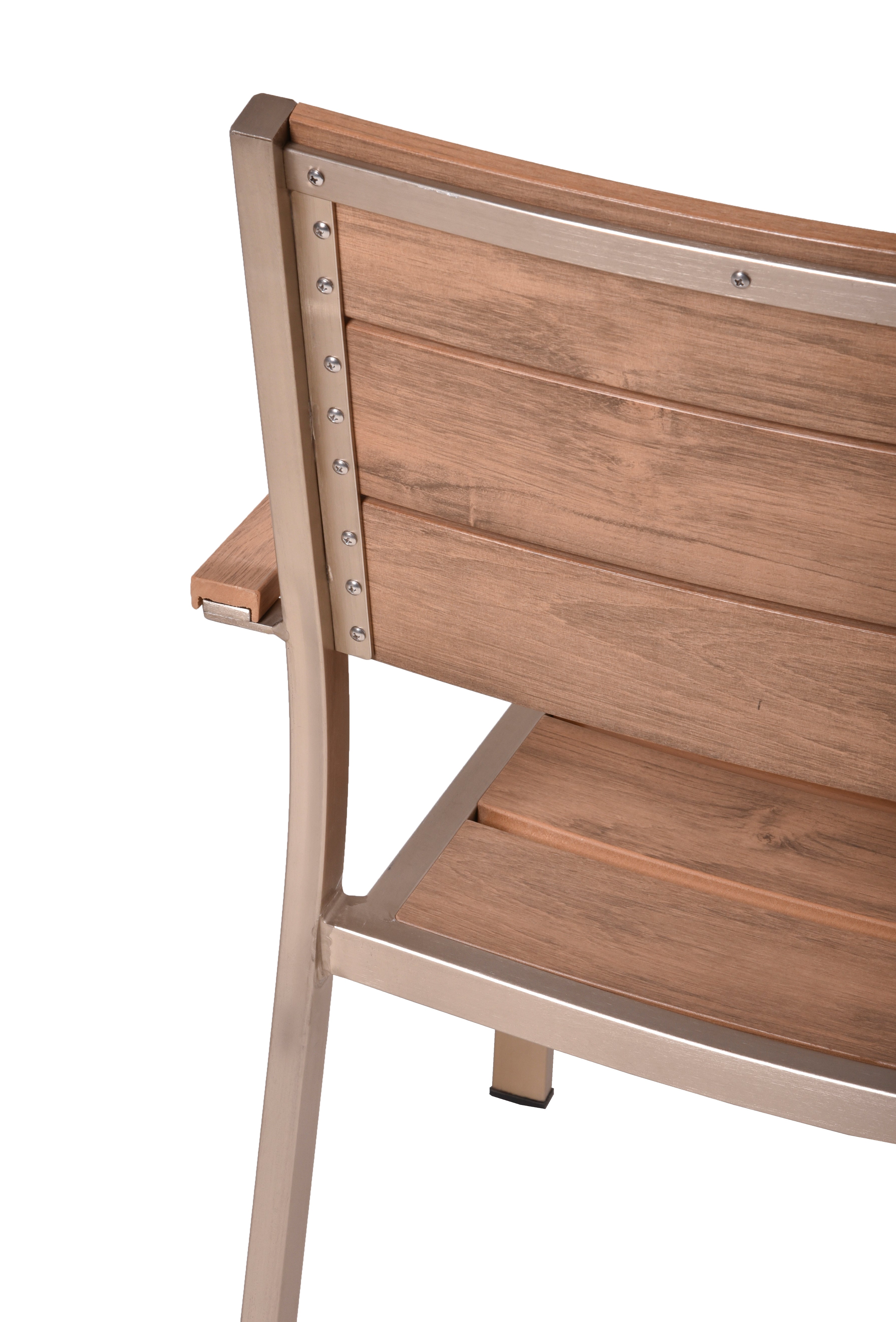 Gartenstuhl Stapelstuhl FLORENCE 4er Set Aluminium Teak-Optik von Garden Pleasure