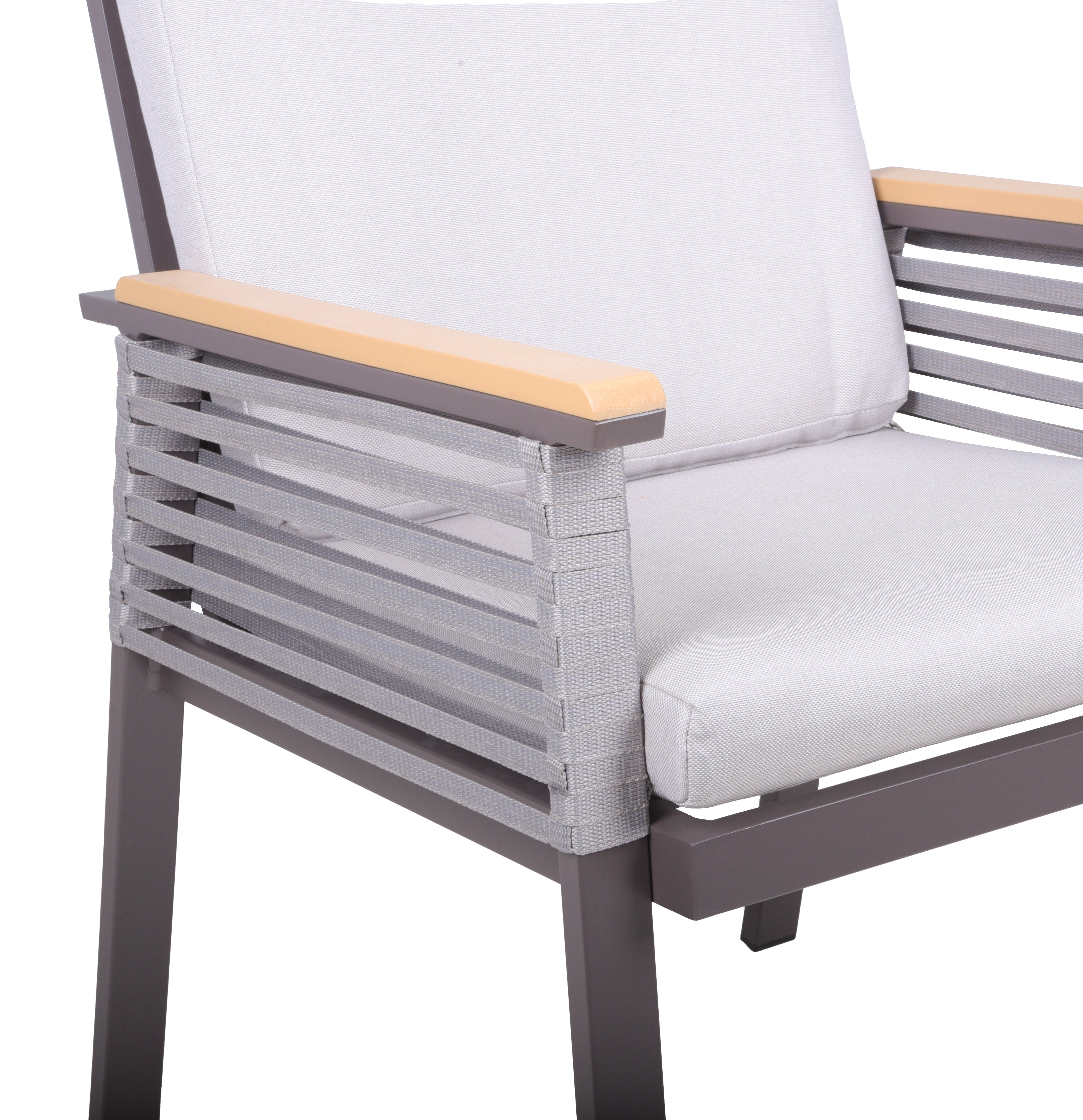 Gartenstuhl Sessel DENIA 2er Set Rope-Besannung braun-beige von Garden Pleasure