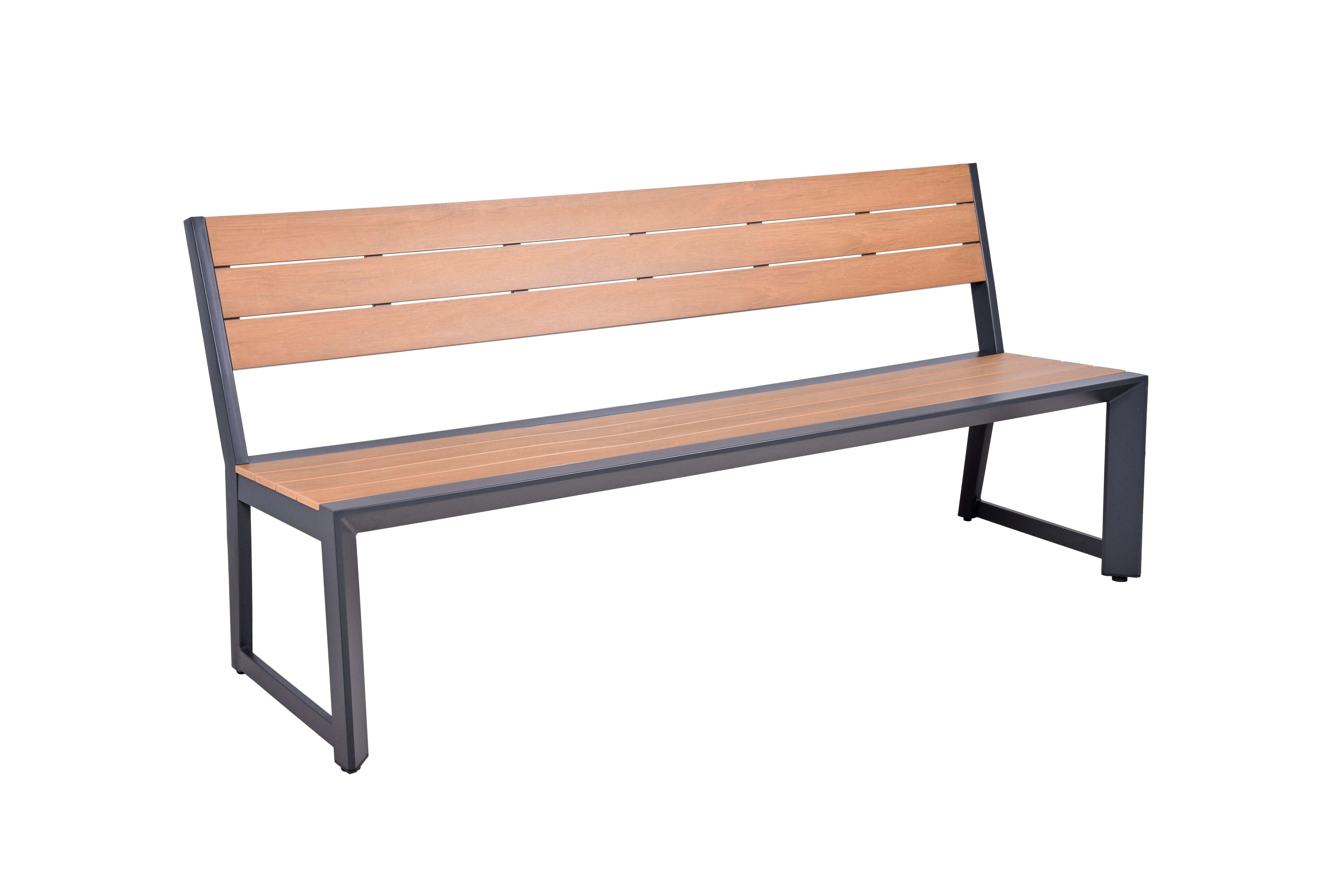 Sitzbank Gartenbank SILEA 3-Sitzer Parkbank modern Holz-Optik von Garden Pleasure