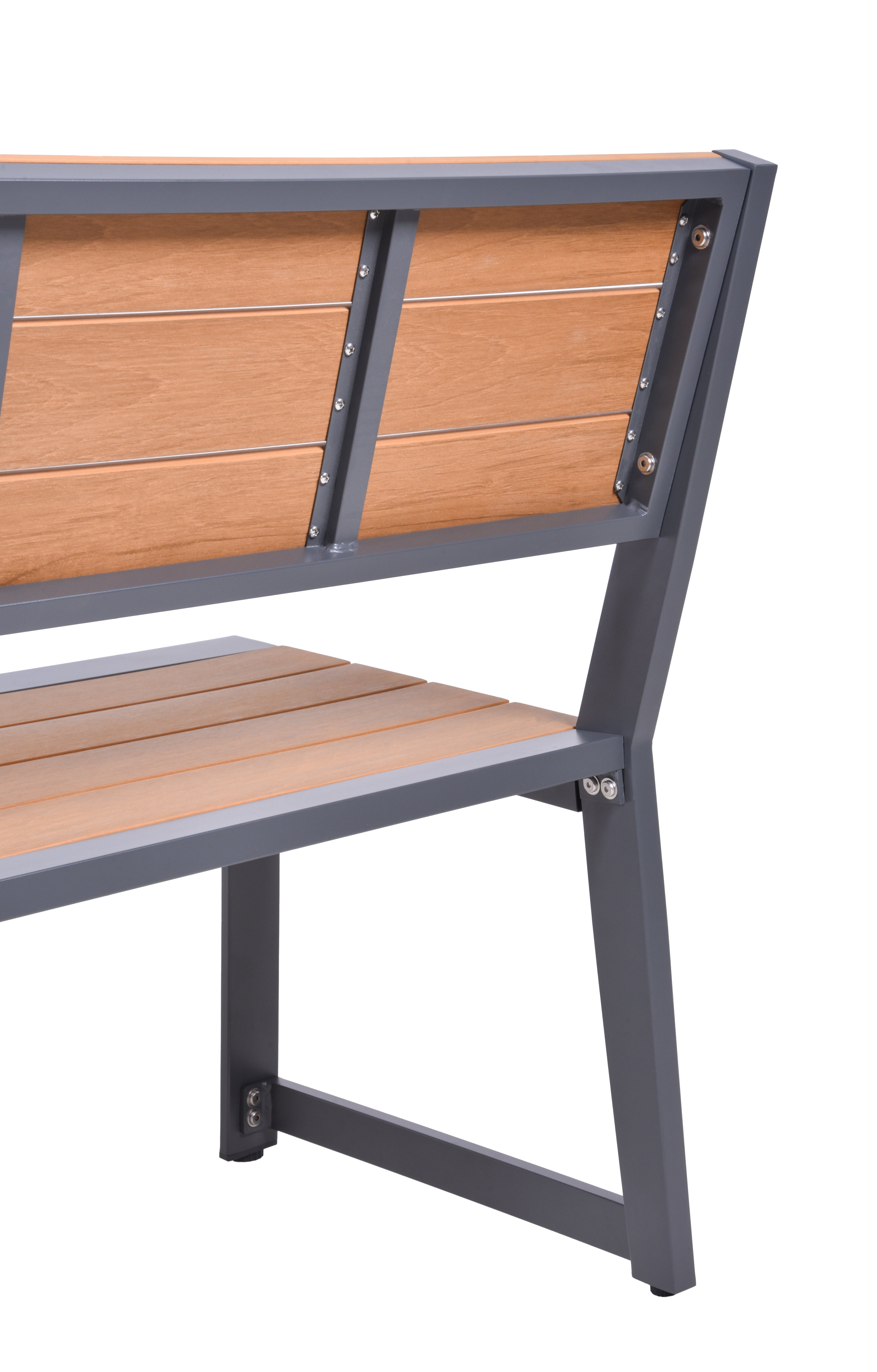 Sitzbank Gartenbank SILEA 3-Sitzer Parkbank modern Holz-Optik von Garden Pleasure