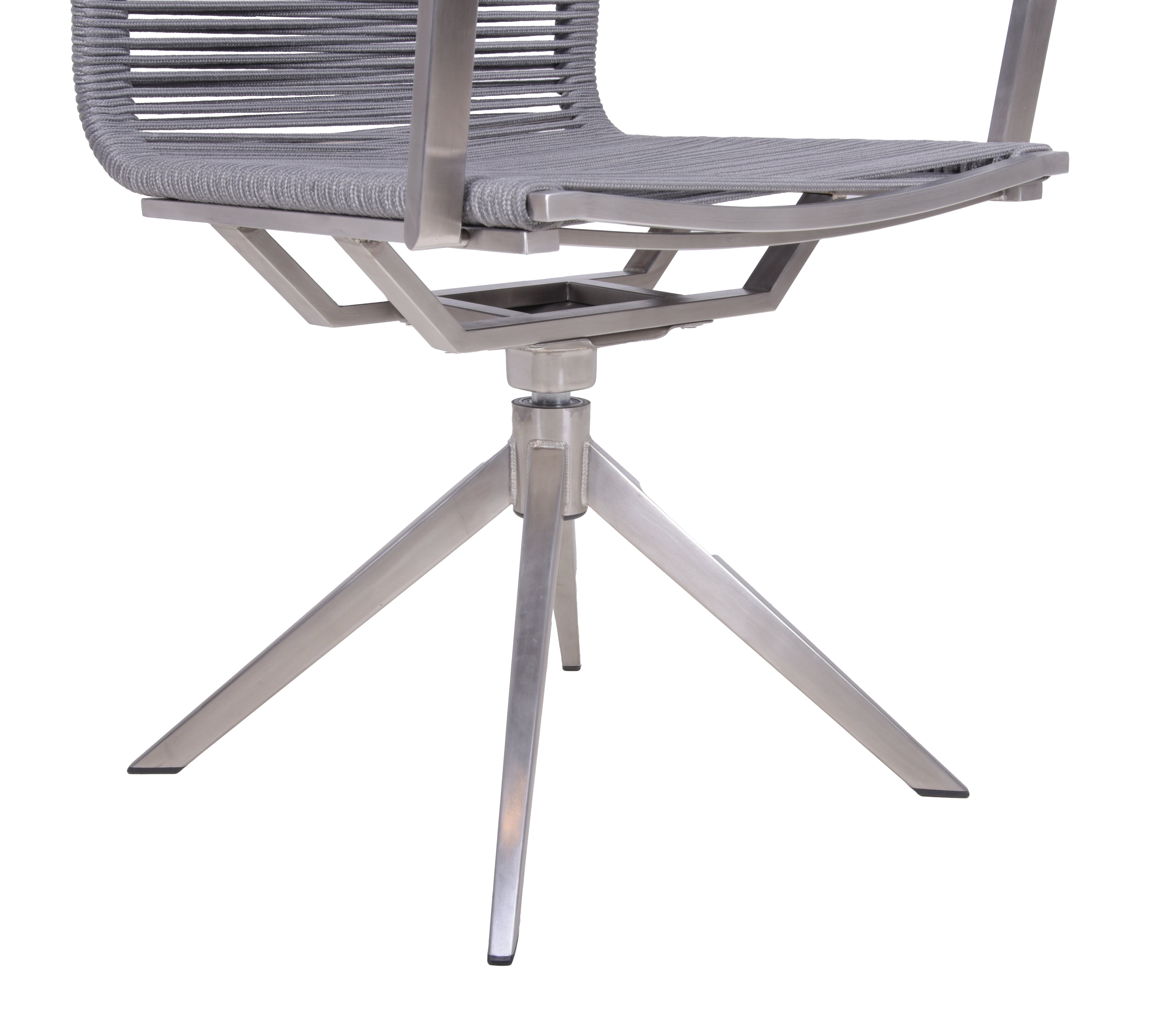 Gartenstuhl Drehstuhl RUBIERA 2er Set Edelstahl Teak Rope von Garden Pleasure