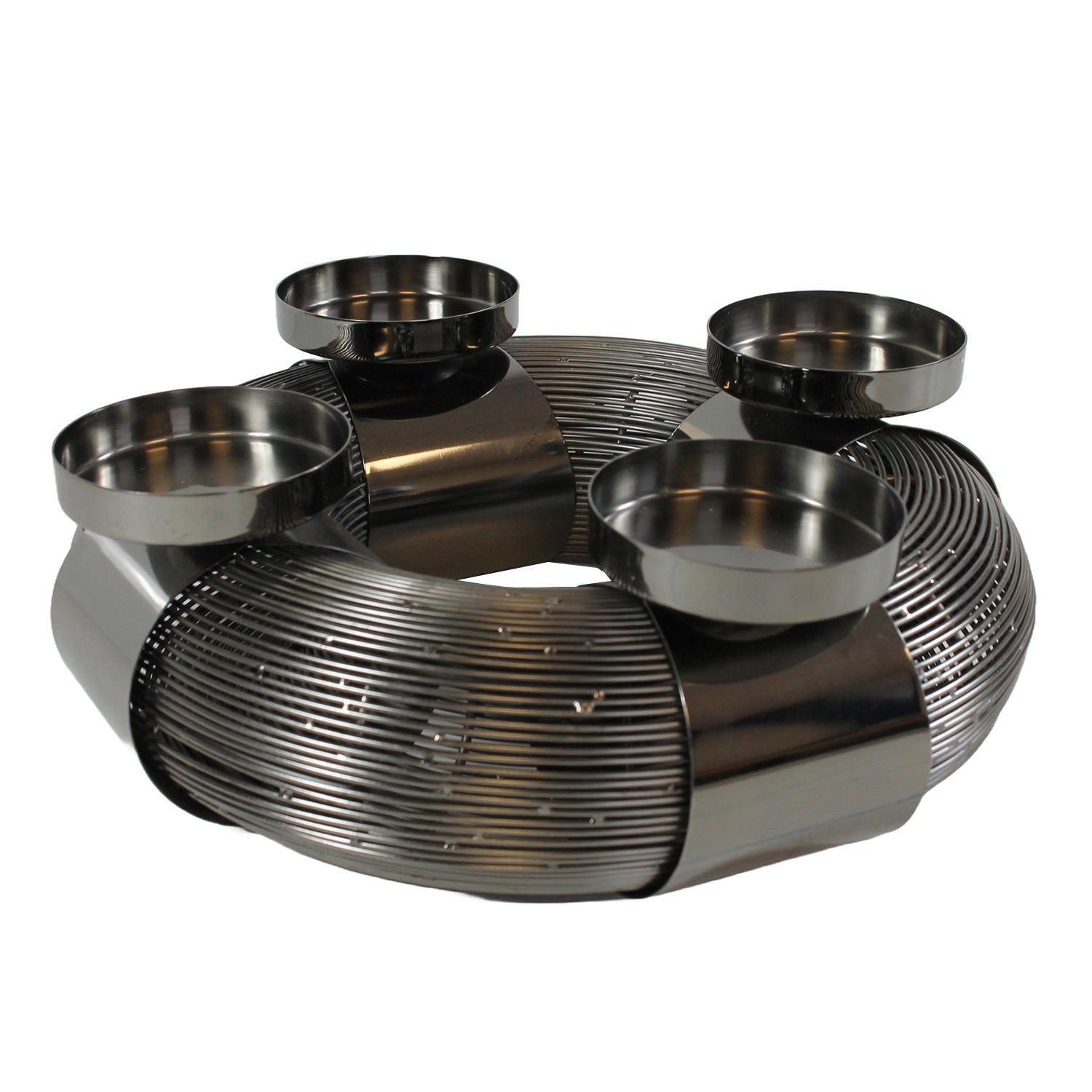 Kerzenständer rund 31 cm | für Stumpenkerzen bis 8 cm Durchmesser | Kerzenleuchter modern Kerzenhalter Metall