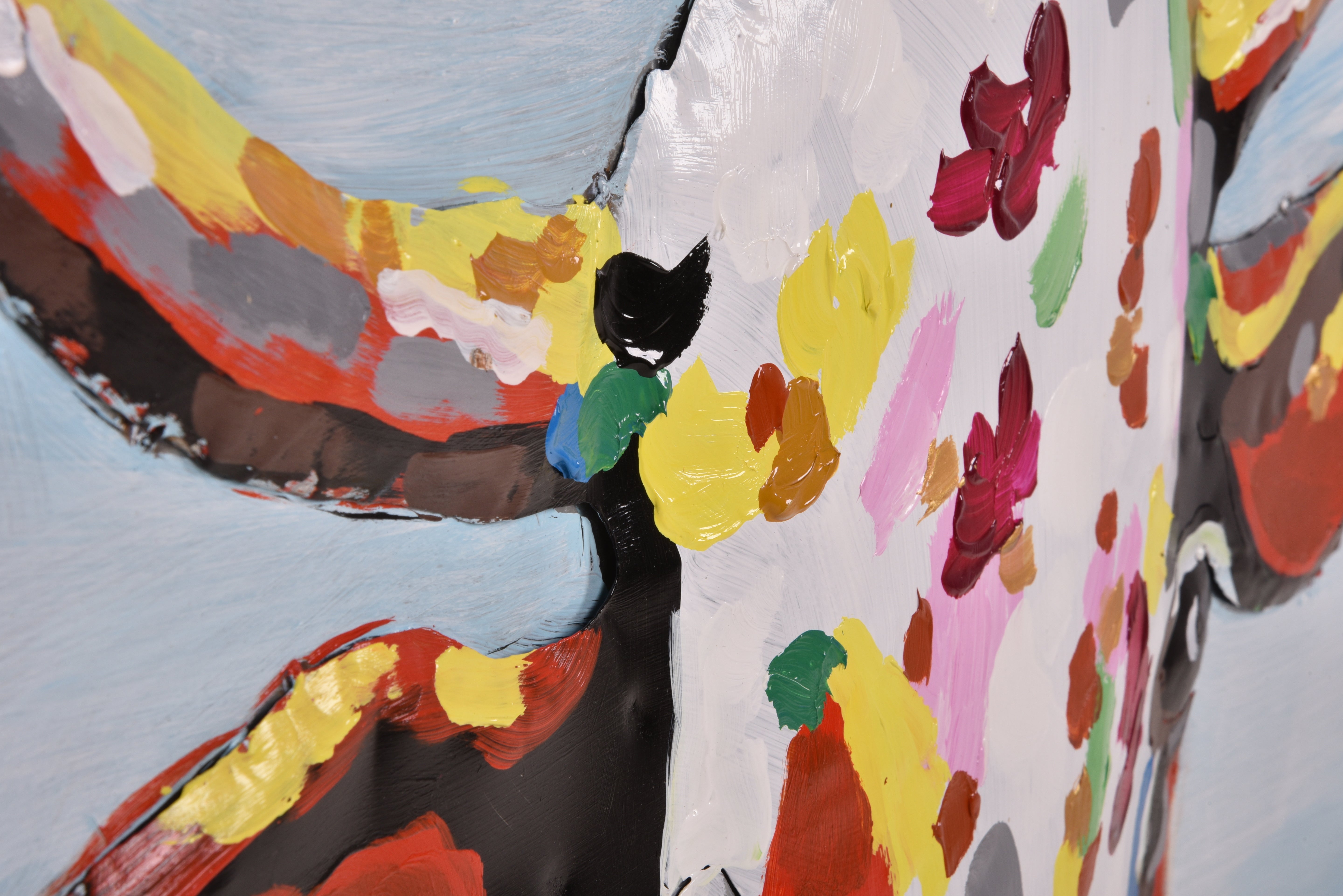 3D Metallbild Kuh bunte Wanddekoration einzigartiges Metall-Wandbild von Interia Home & Living