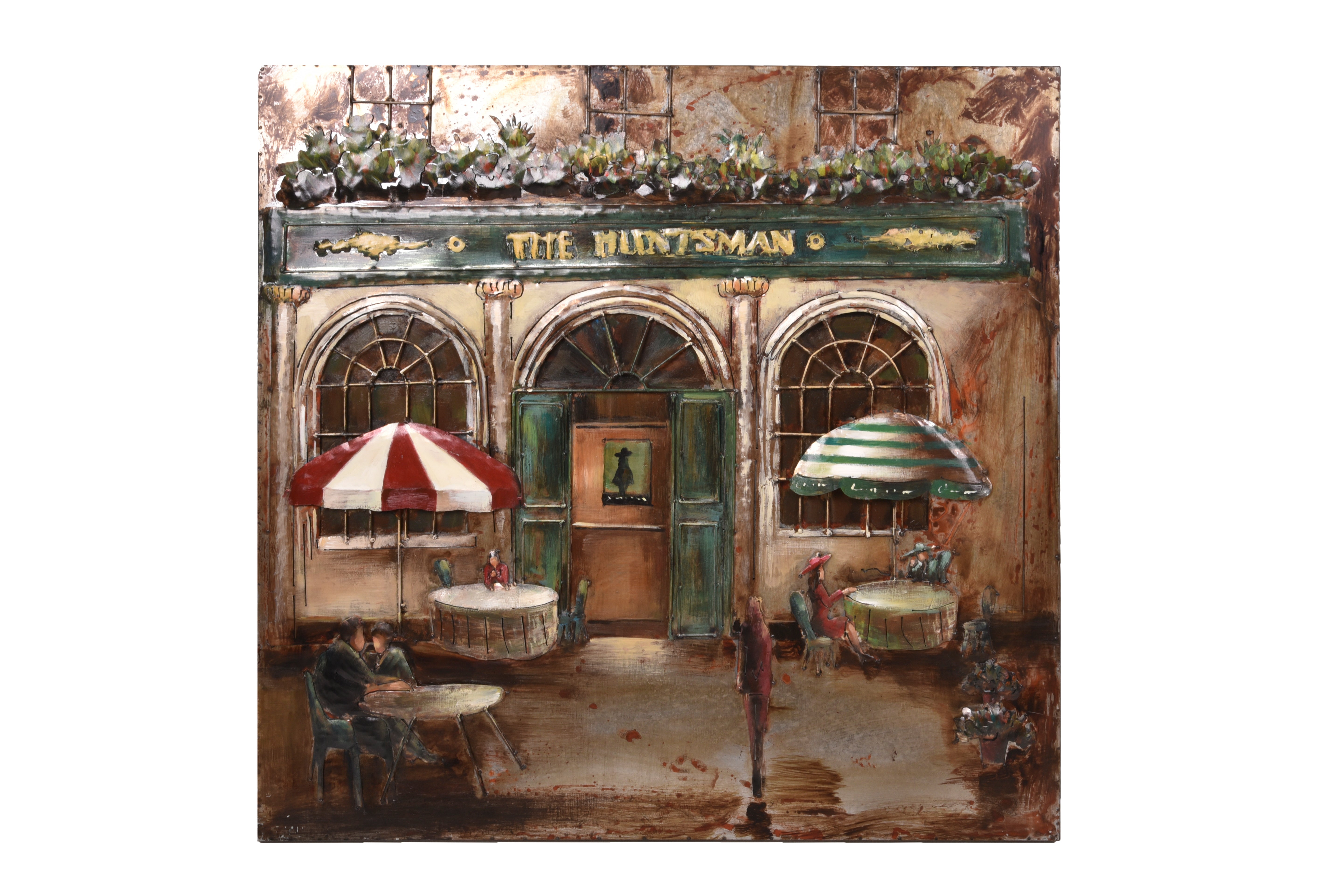 3D Metallbild English Pub Vintage Wanddeko einzigartiges Metall-Wandbild von Interia Home & Living